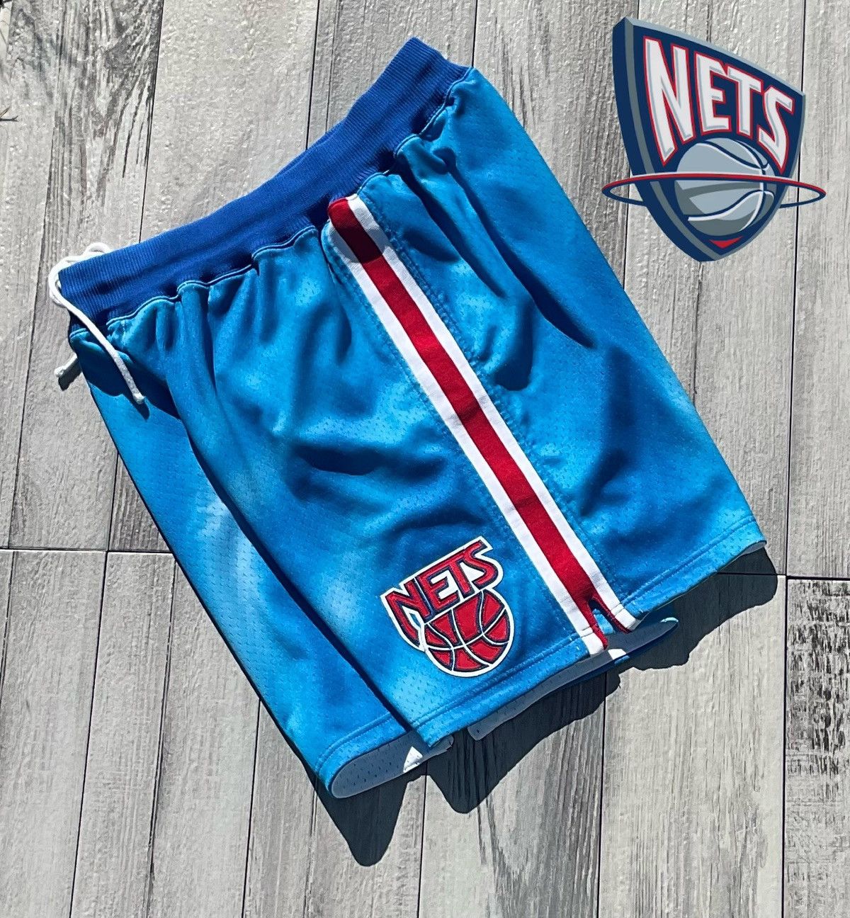 Mitchell & Ness 90-91 Mitchell & Ness New Jersey Nets Authentic Shorts Large Size US 35 - 1 Thumbnail