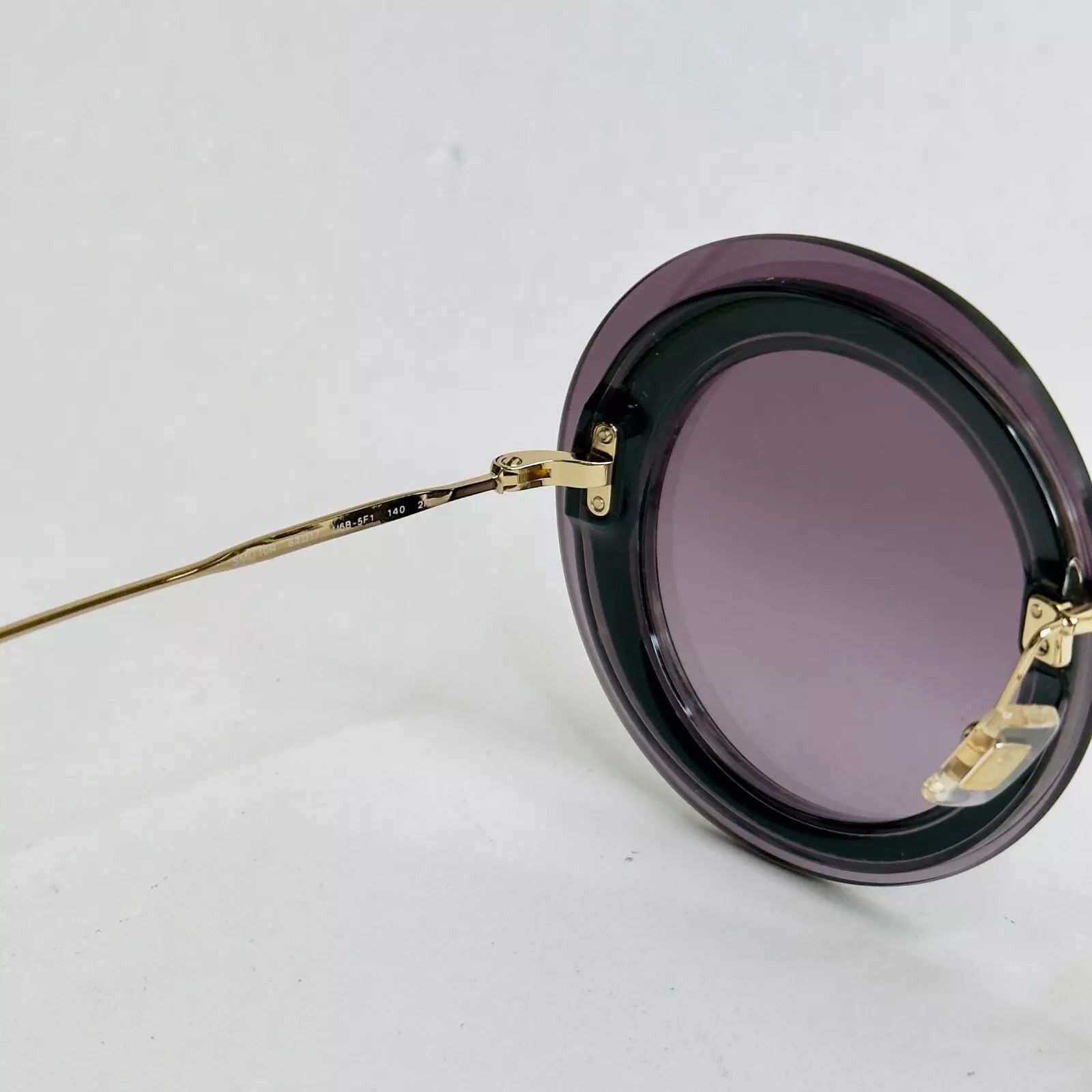 Miu Miu MIU MIU REVEAL 10R Purple Violet Fabric Gold Round MU10RS Size ONE SIZE - 6 Thumbnail