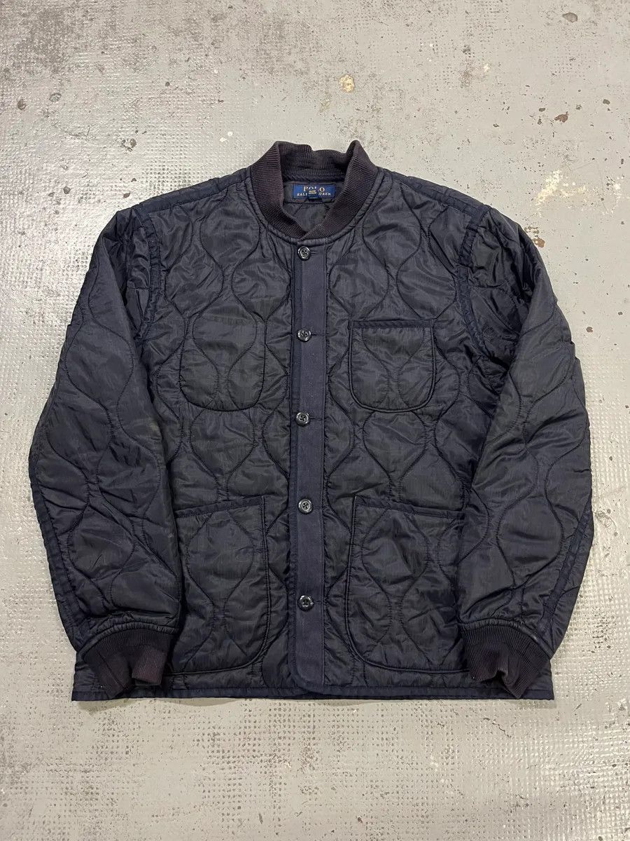 Polo Ralph Lauren Ralph Lauren Quilted Navy Japanese Bomber Jacket Size US L / EU 52-54 / 3 - 5 Thumbnail