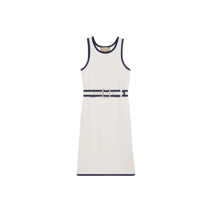 Gucci Gucci Striped Belted Sleeveless Dress for Women-2507 Size L / US 10 / IT 46 - 1 Thumbnail