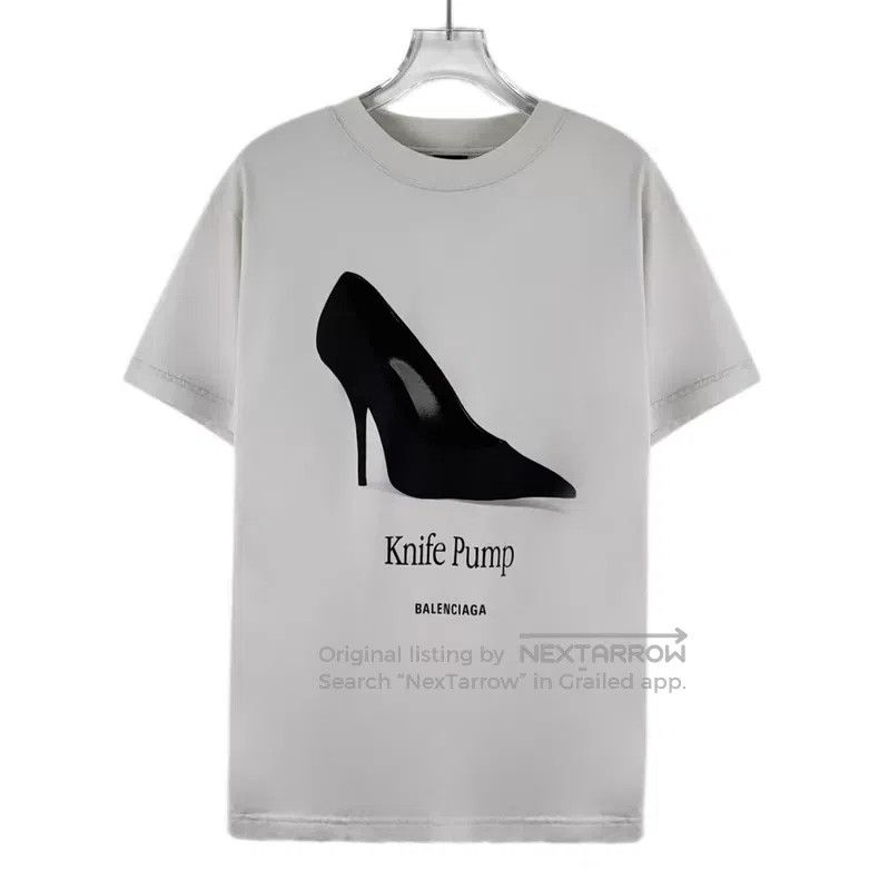 Balenciaga Balenciaga White High Heel Shoe Pattern Printed Cotton Cre Size US S / EU 44-46 / 1 - 1 Thumbnail