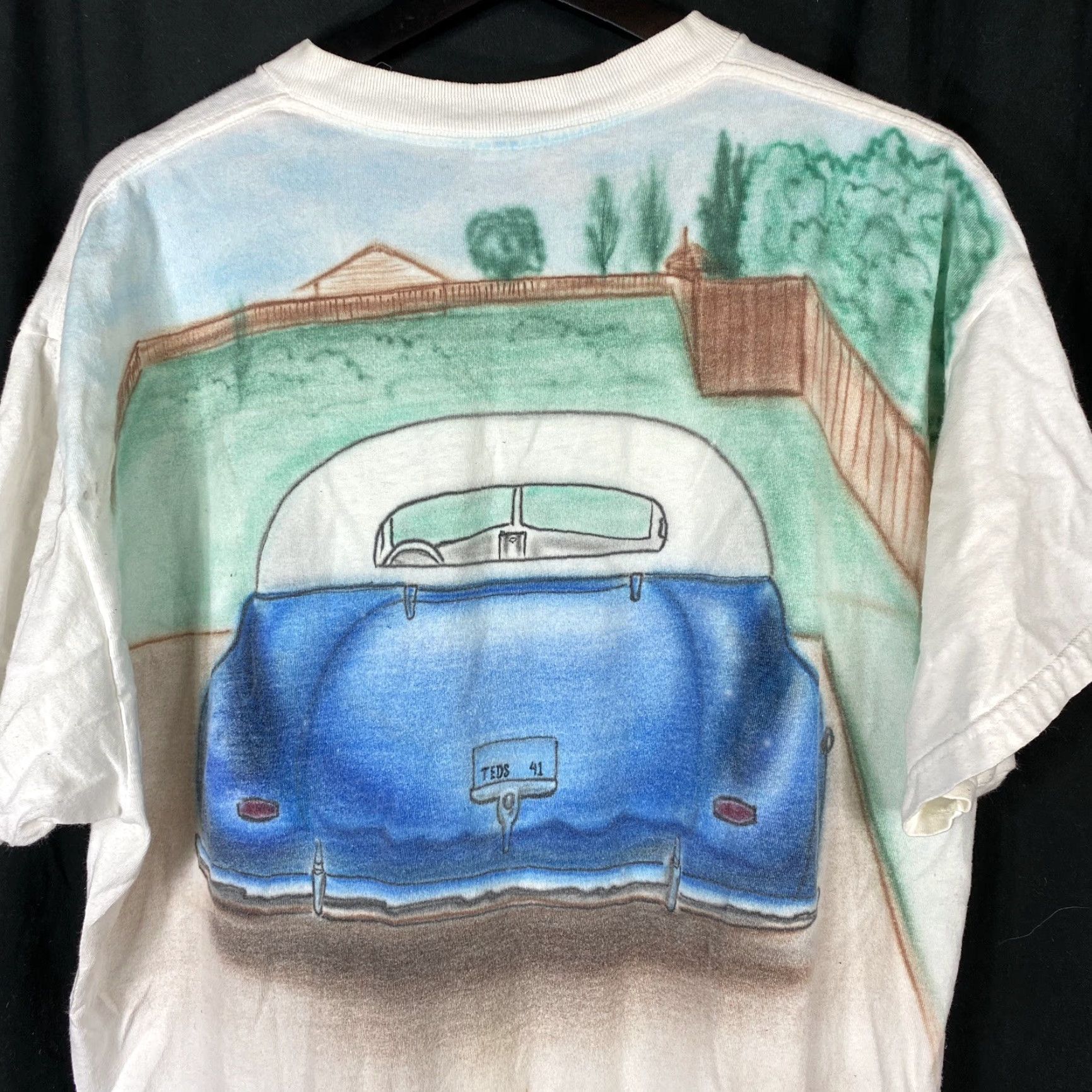 Vintage VINTAGE 1980s Airbrushed ‘41 Chevy Tshirt XL Shirt Mens XL Chevrolet Tshirt 1980s Chevy Tshirt Airbrushed 41 Chevy Vintage Men’s XL Size US XL / EU 56 / 4 - 4 Thumbnail