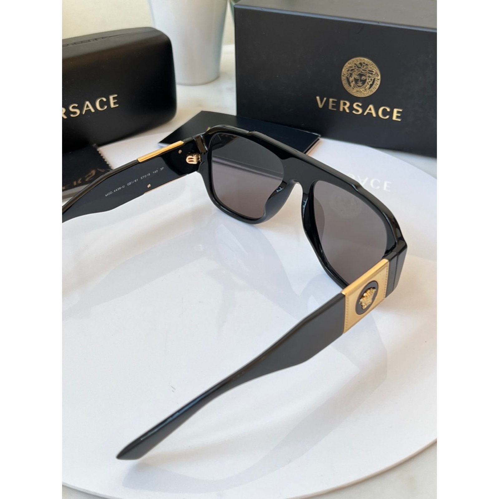 Versace NEW Versace VE4436U Polarized Black Aviator Sunglasses Size ONE SIZE - 10 Thumbnail