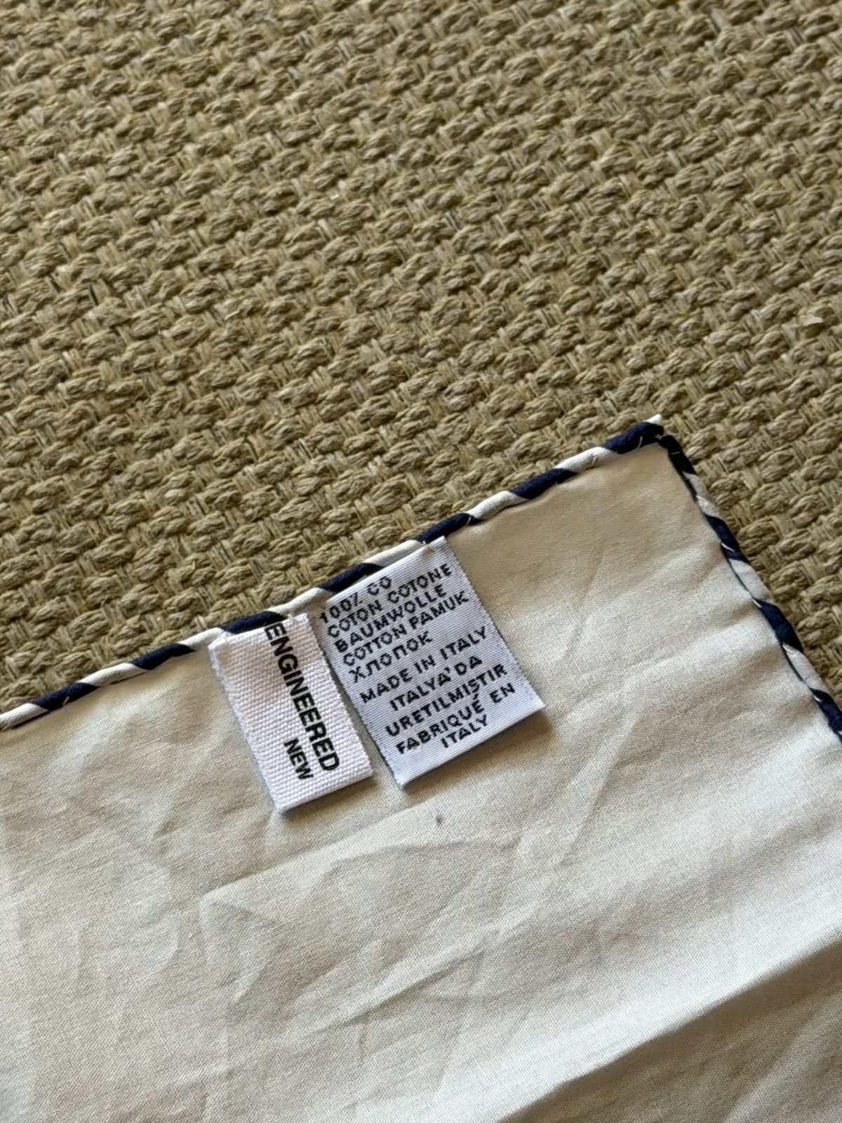 Engineered Garments Pocket Square - Navy/White Piping Size ONE SIZE - 3 Thumbnail