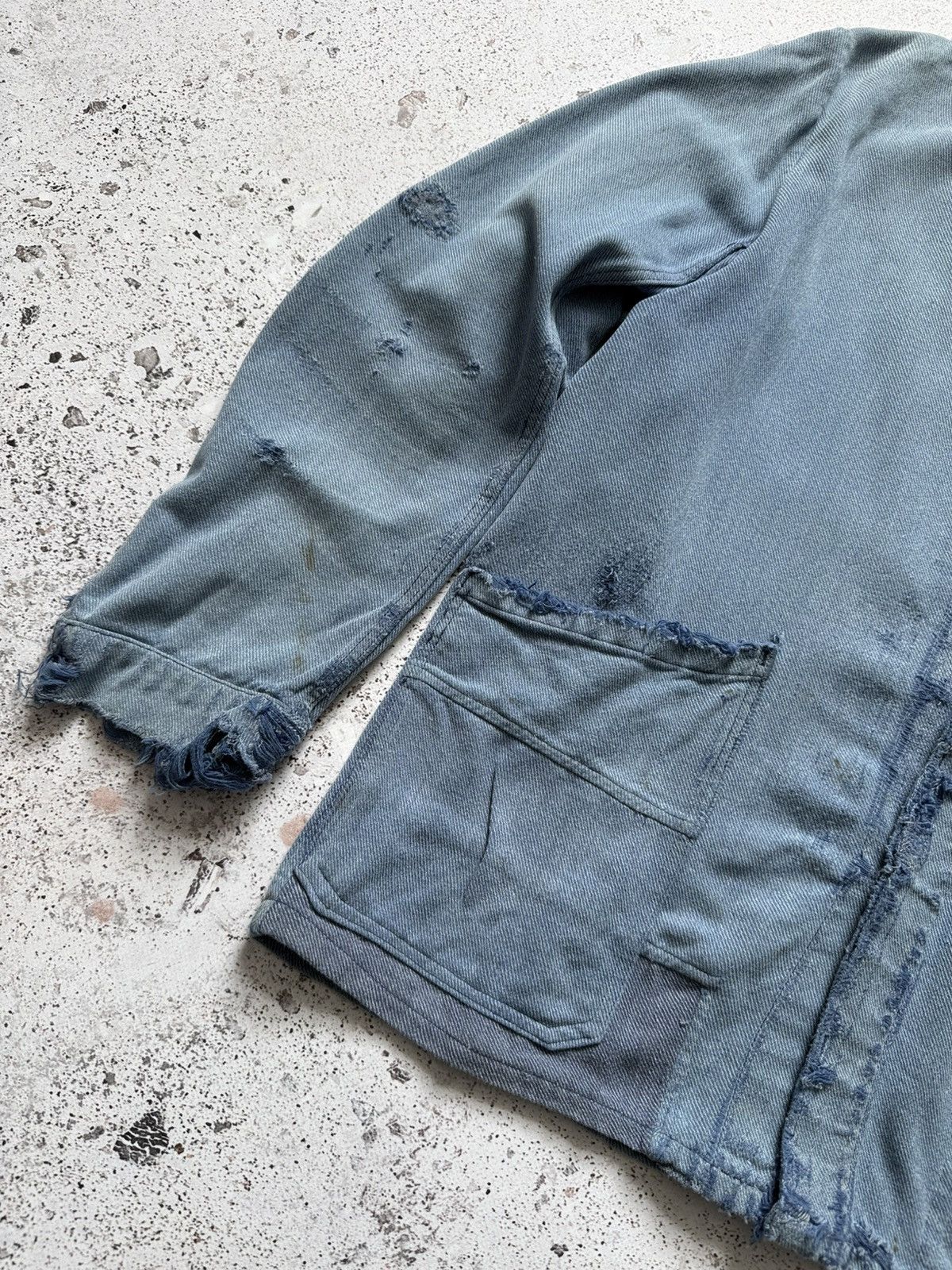Vintage Vintage 60s french chore jacket distressed faded blue Size US M / EU 48-50 / 2 - 2 Thumbnail