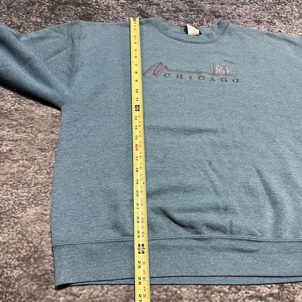 Vintage Vintage 90s Chicago Crewneck Blue Embroidered Large Size US L / EU 52-54 / 3 - 10 Thumbnail