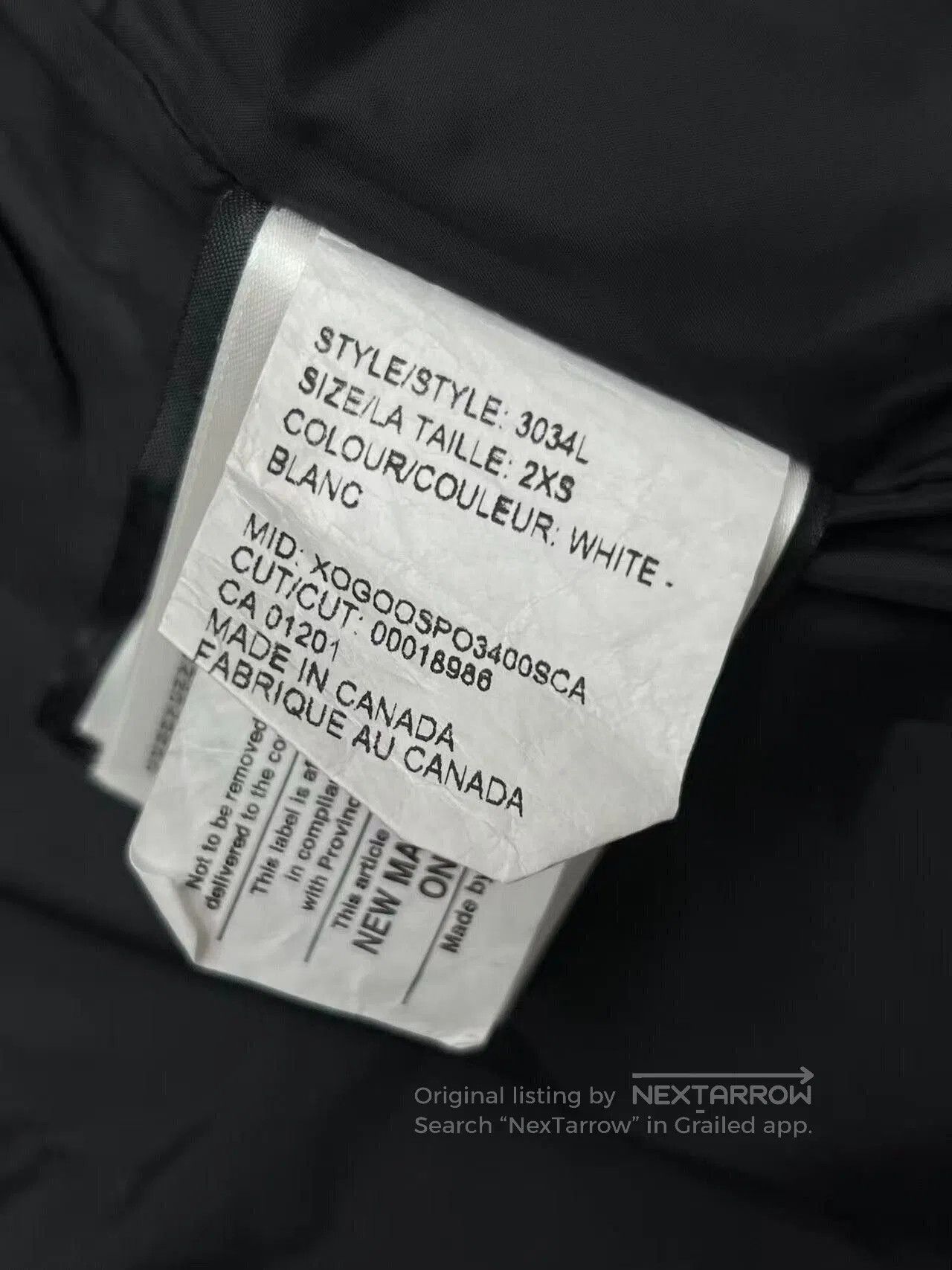 Canada Goose White Short Down Jacket 2XS Size. Size XXS / US 00 / IT 34 - 5 Thumbnail