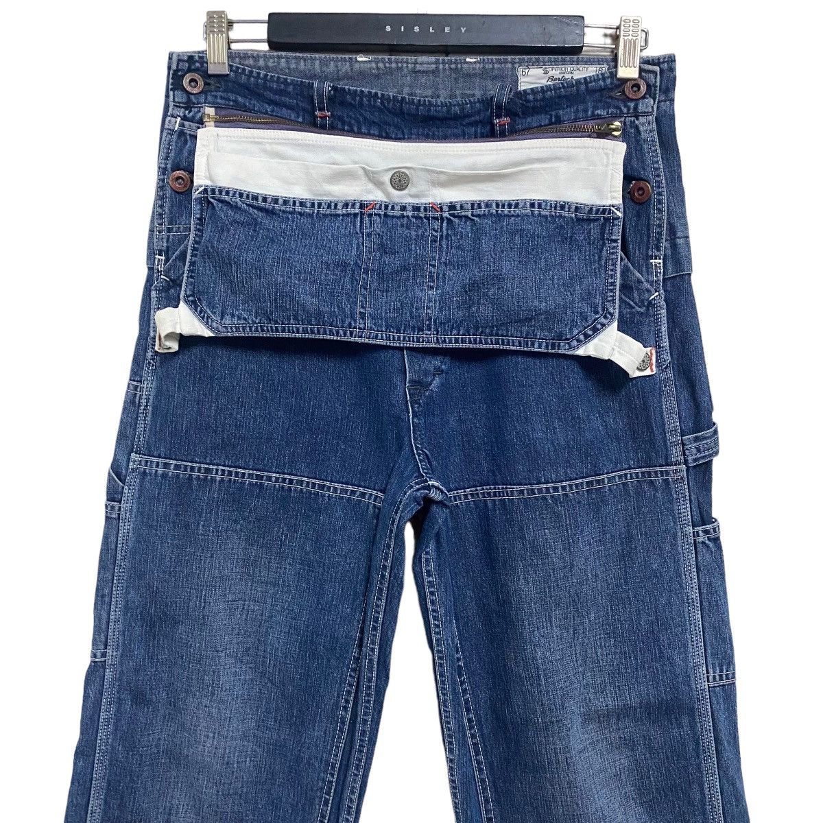 Japanese Brand Vintage Bartack Denim Work Pants Size US 31 - 3 Thumbnail