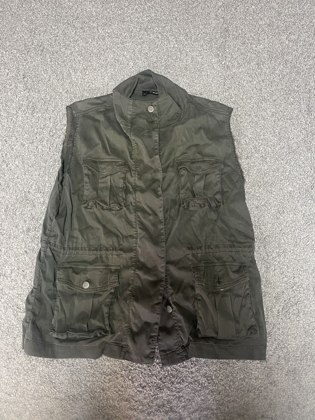 The Kooples The Kooples Olive Drab Stretch Tencel Field Vest Size L Size L / US 10 / IT 46 - 1 Thumbnail