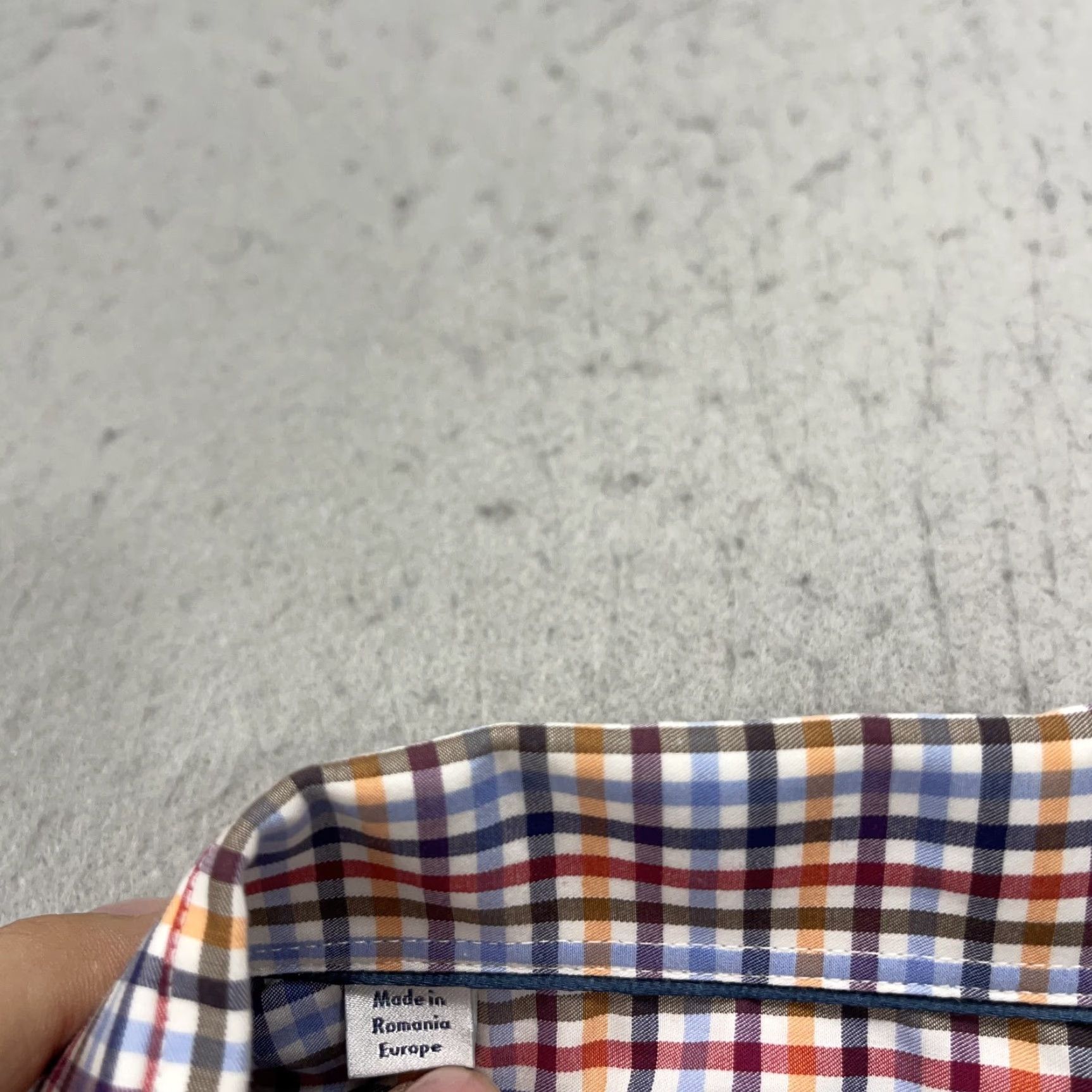 Eton Eton Shirt Mens 16 41 Colorful Check Slim Cotton Button Down Dress Shirt Size 42R - 5 Thumbnail