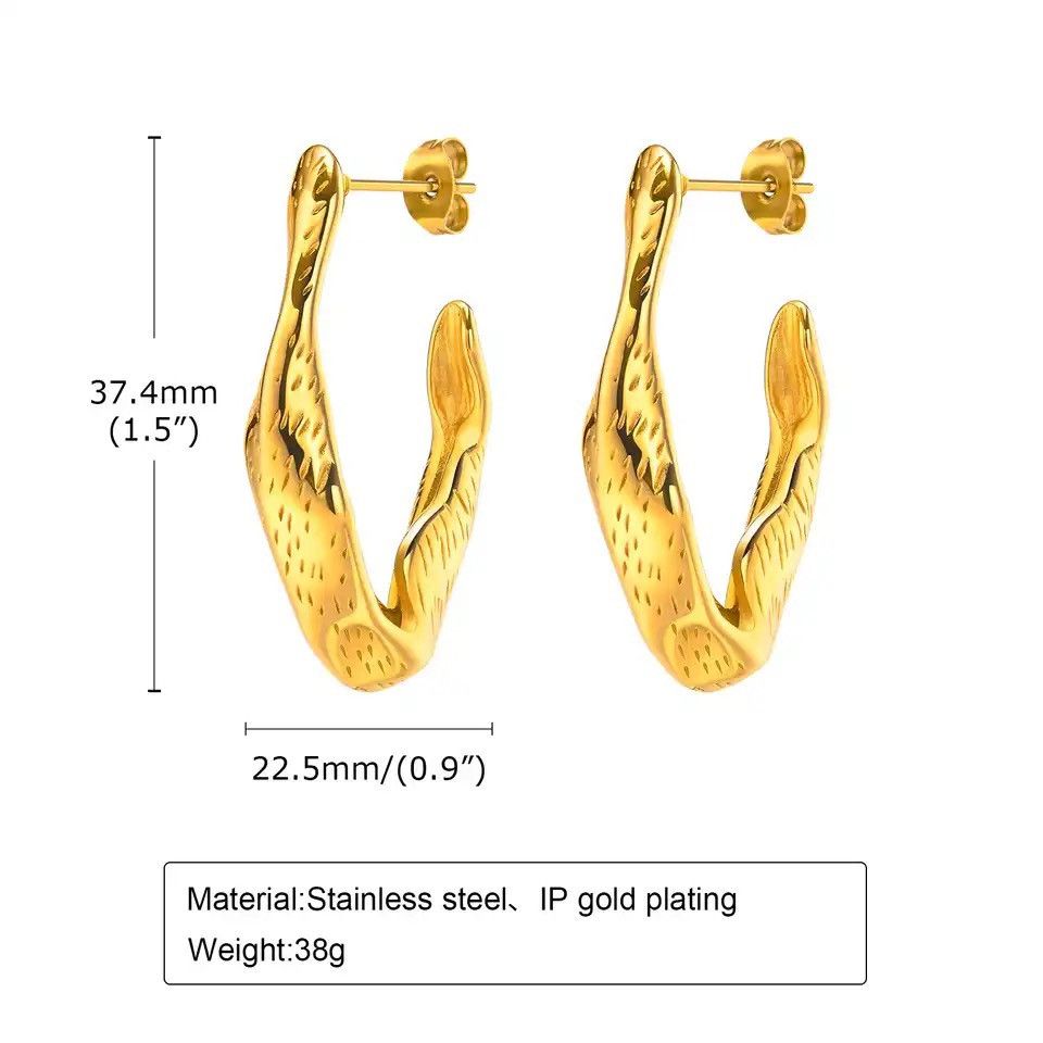Other Trendy V Shaped Hoop Earrings Size ONE SIZE - 2 Thumbnail