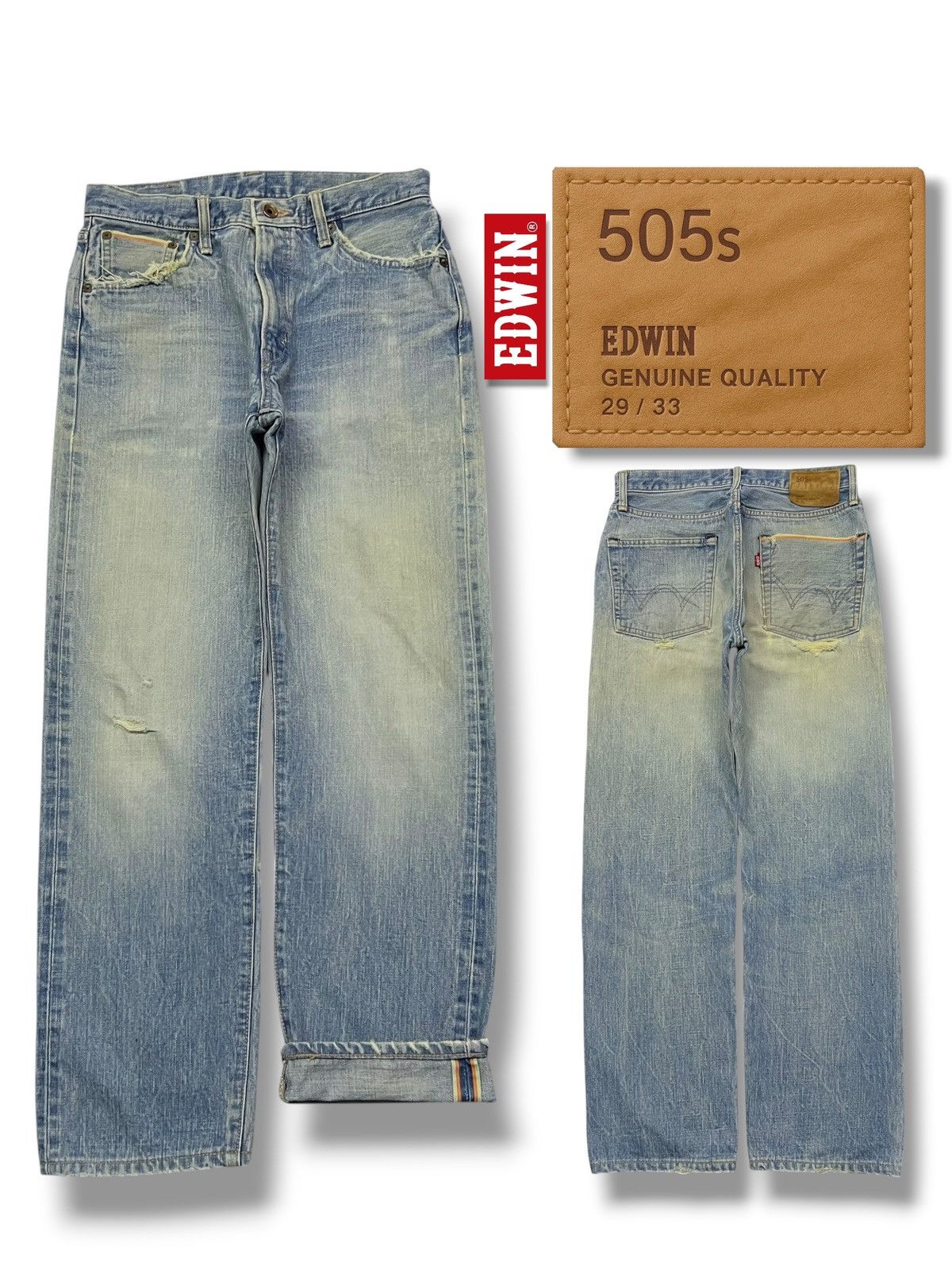 Edwin Vintage Edwin 505s Selvedge Denim Japan - Distressed Denim Size US 28 / EU 44 - 1 Thumbnail