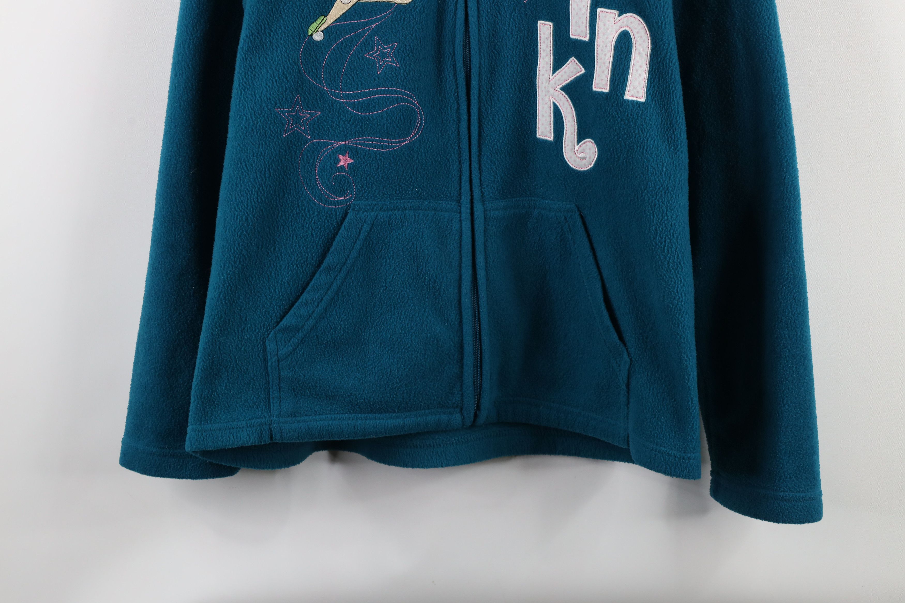 Disney × Vintage Vintage Disney Spell Out Tinker Bell Full Zip Fleece Hoodie Size L / US 10 / IT 46 - 3 Thumbnail