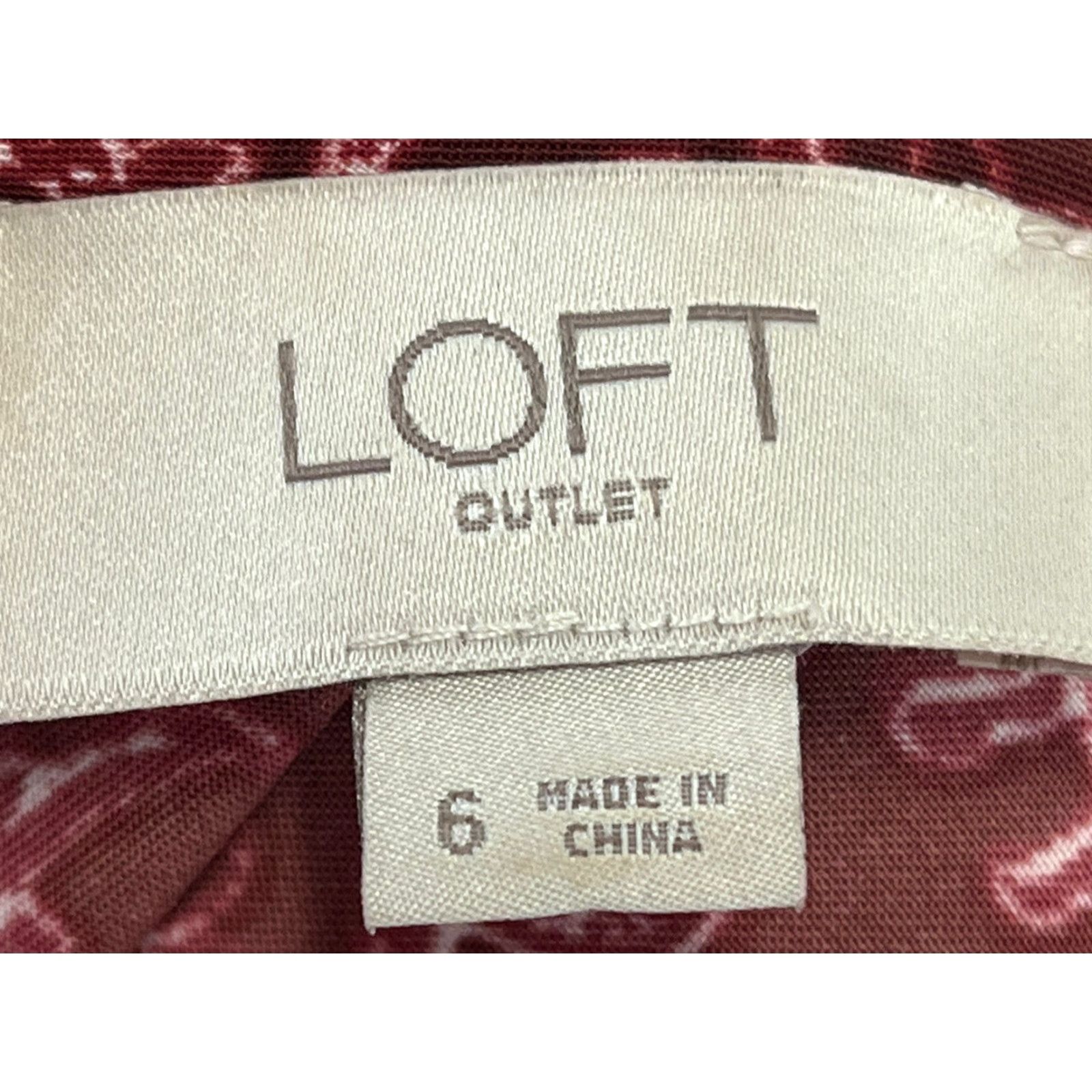 Loft LOFT Shirt Dress Sz 6 Womens Burgundy Paisley Long Sleeve Shirt Dress Womens Regular Size 6 Fall Spring Summer Winter Vintage No (VGUC) Size M / US 6-8 / IT 42-44 - 7 Thumbnail