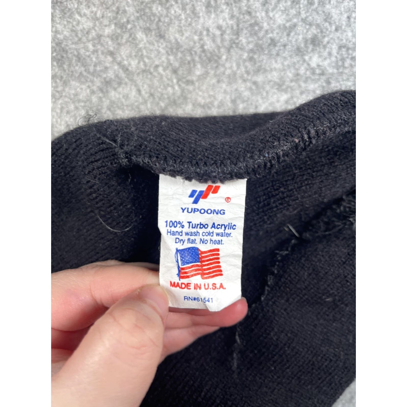 Vintage Yupoong Beanie Mens One Size Black Central Wisconsin Short Track Open Knit Hat Size US 35 - 7 Thumbnail