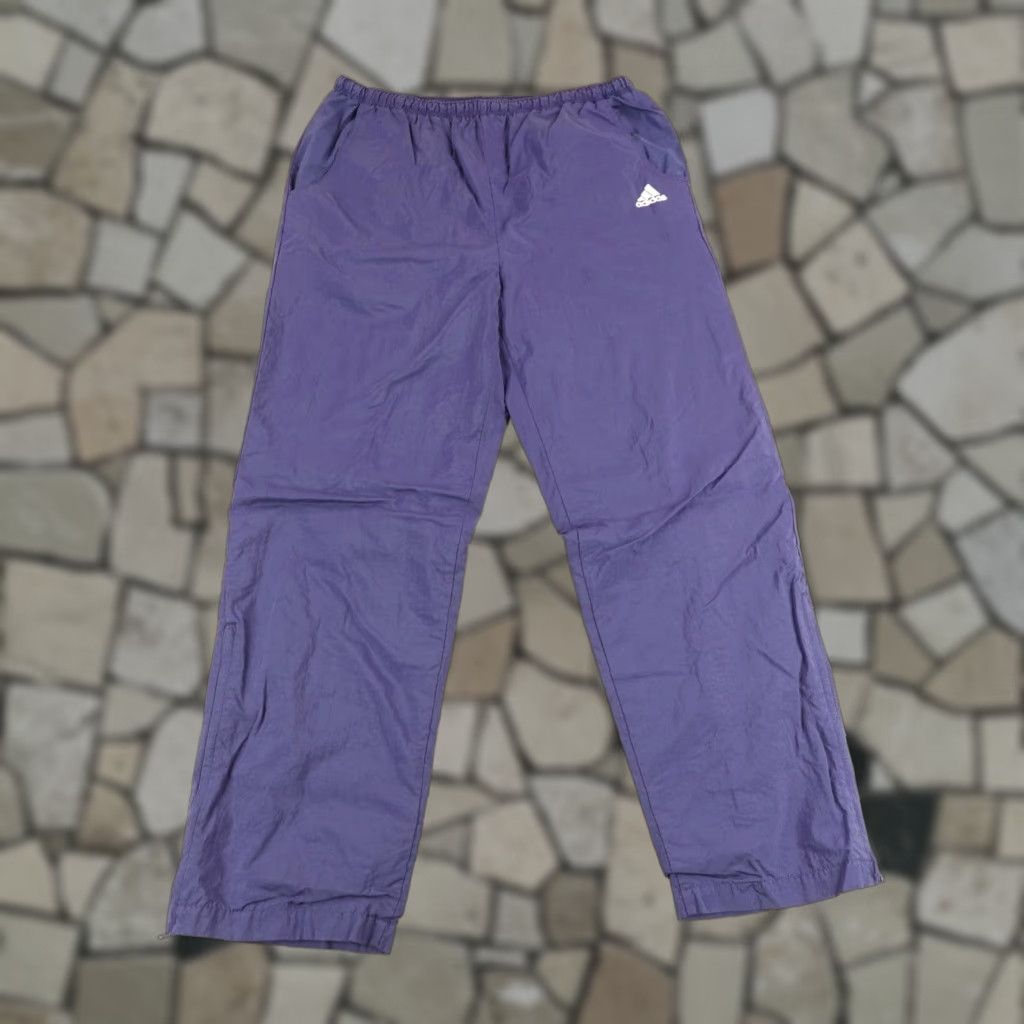 Adidas VINTAGE Adidas Pants Mens Large Blue Windbreaker Ankle Zip Lined Track Gym 90s Size US 33 - 1 Thumbnail