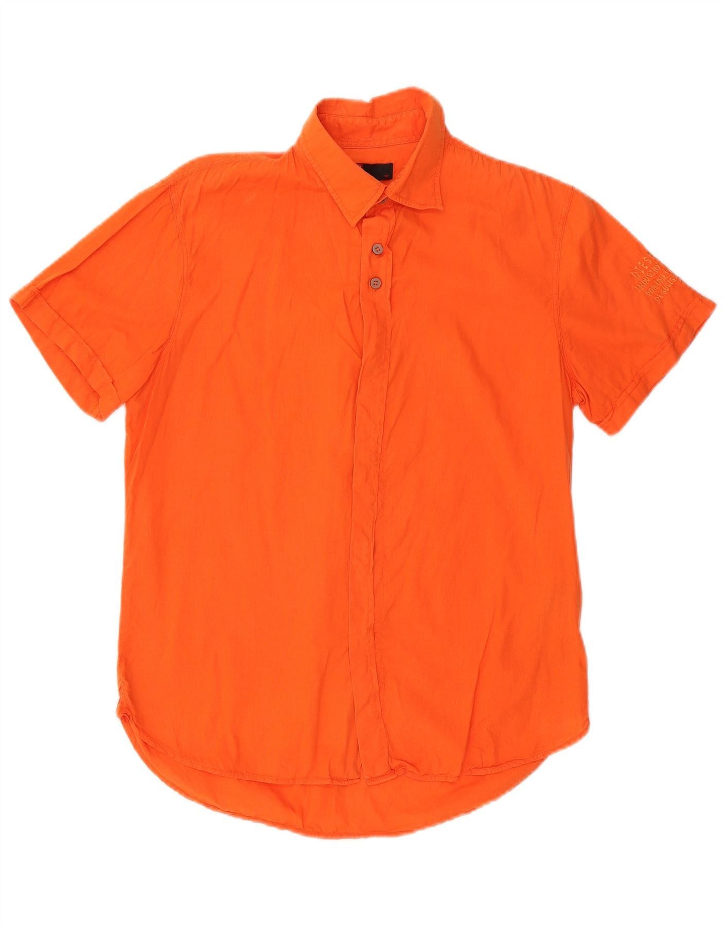 Diesel Mens Short Sleeve Shirt Medium Orange Cotton Size US M / EU 48-50 / 2 - 1 Thumbnail
