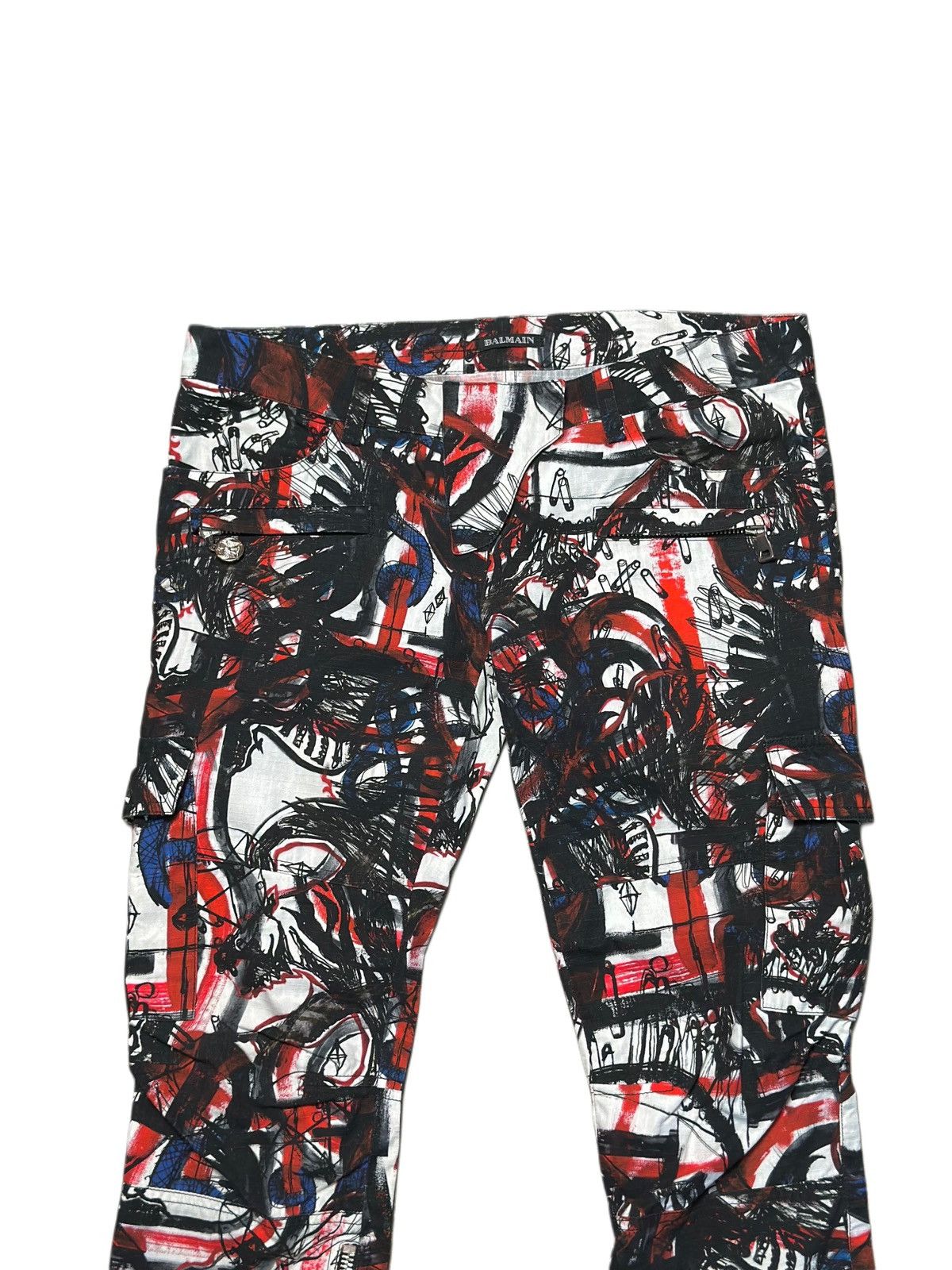 Balmain Balmain SS11 Decarnin Graffiti Camo Eagle Cargo Pants Size US 31 - 3 Thumbnail