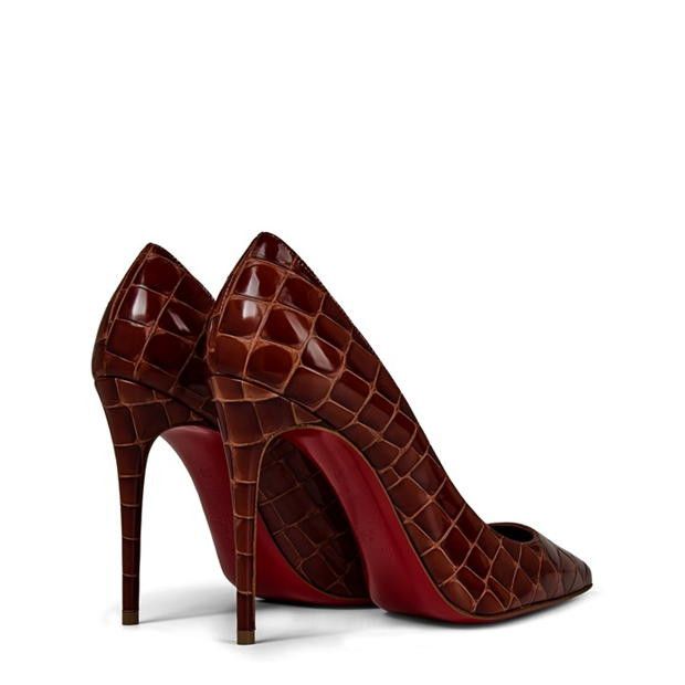 Christian Louboutin Kate 100mm Croc Pumps Size US 7 / IT 37 - 5 Thumbnail