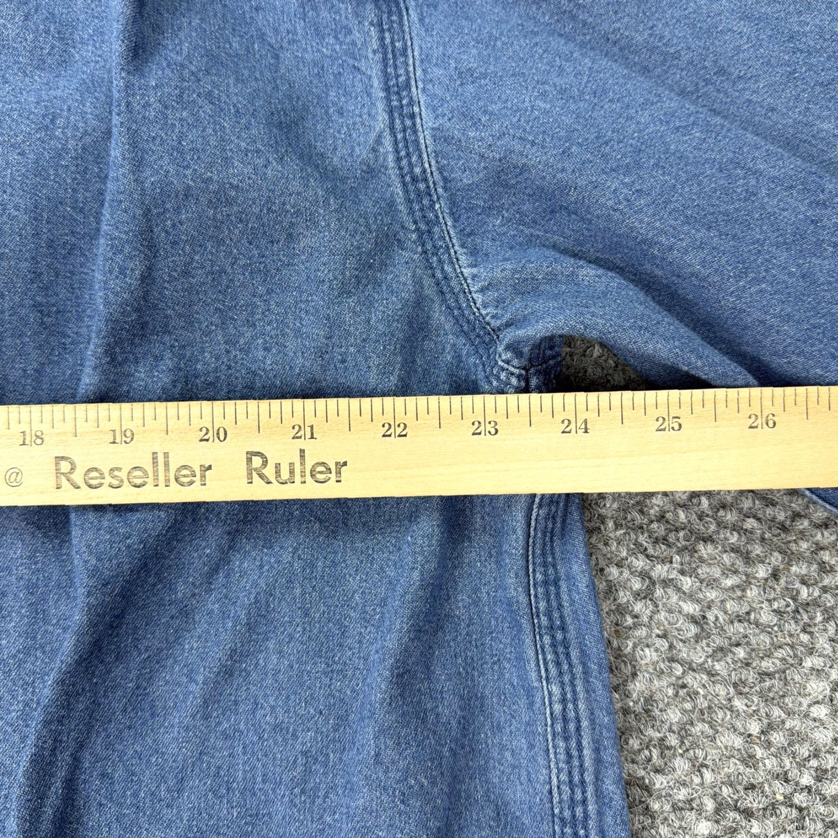Vintage Key Denim Shirt Mens XL Blue Button-Down Long Sleeve Casual Workwear Western Cotton Pockets Solid Button-Up 90s (if applicable) Mens Size US XL / EU 56 / 4 - 7 Thumbnail