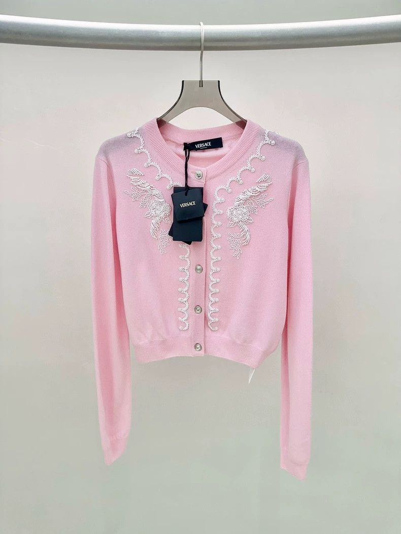 Versace Versace Pink pearl cardigan Size M / US 6-8 / IT 42-44 - 1 Thumbnail