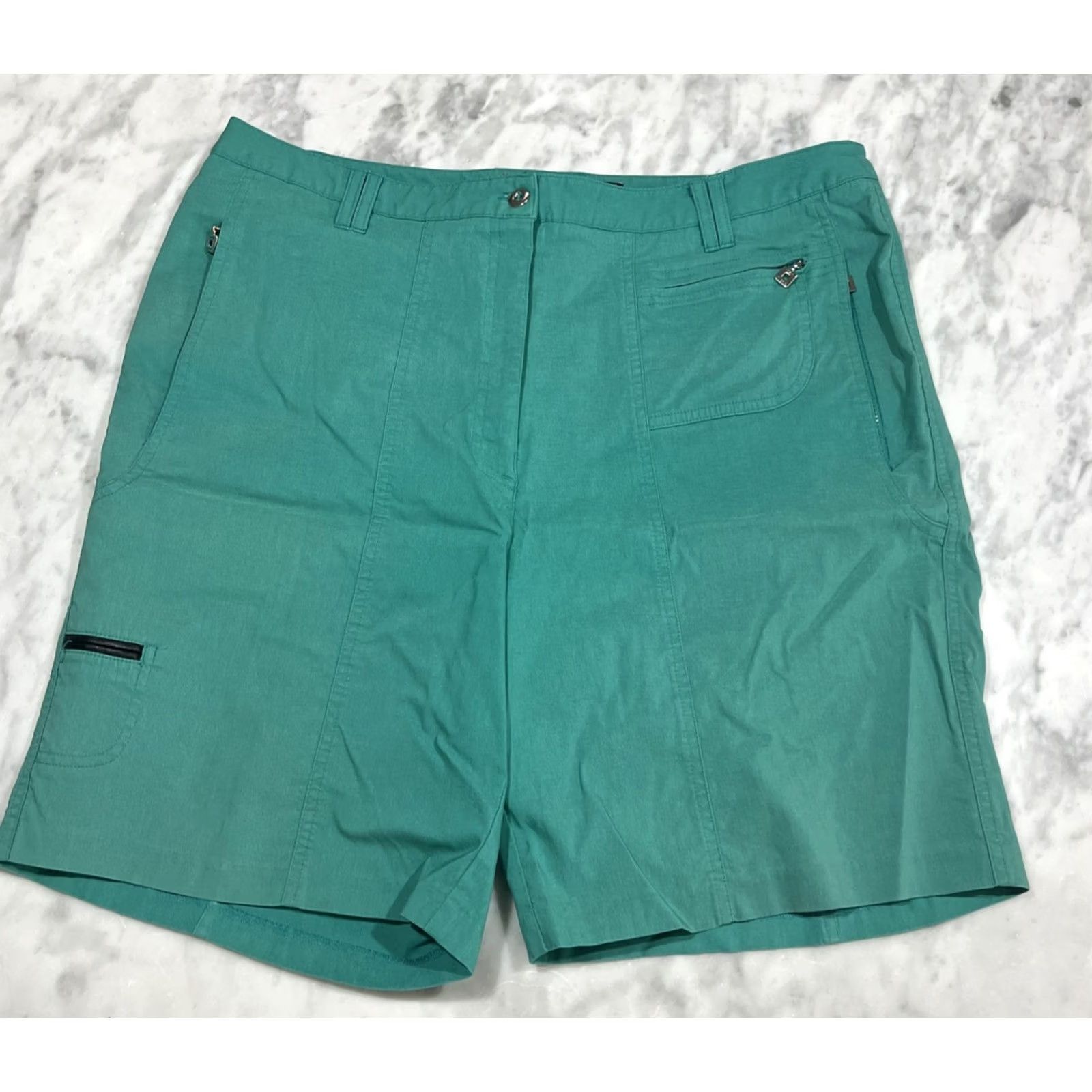 Vintage VINTAGE: No Jamie Sadock Stretch Shorts Women 14 Green Golf Pickleball Pockets Designer Shirt? Size 36" / US 14 / IT 50 - 2 Thumbnail