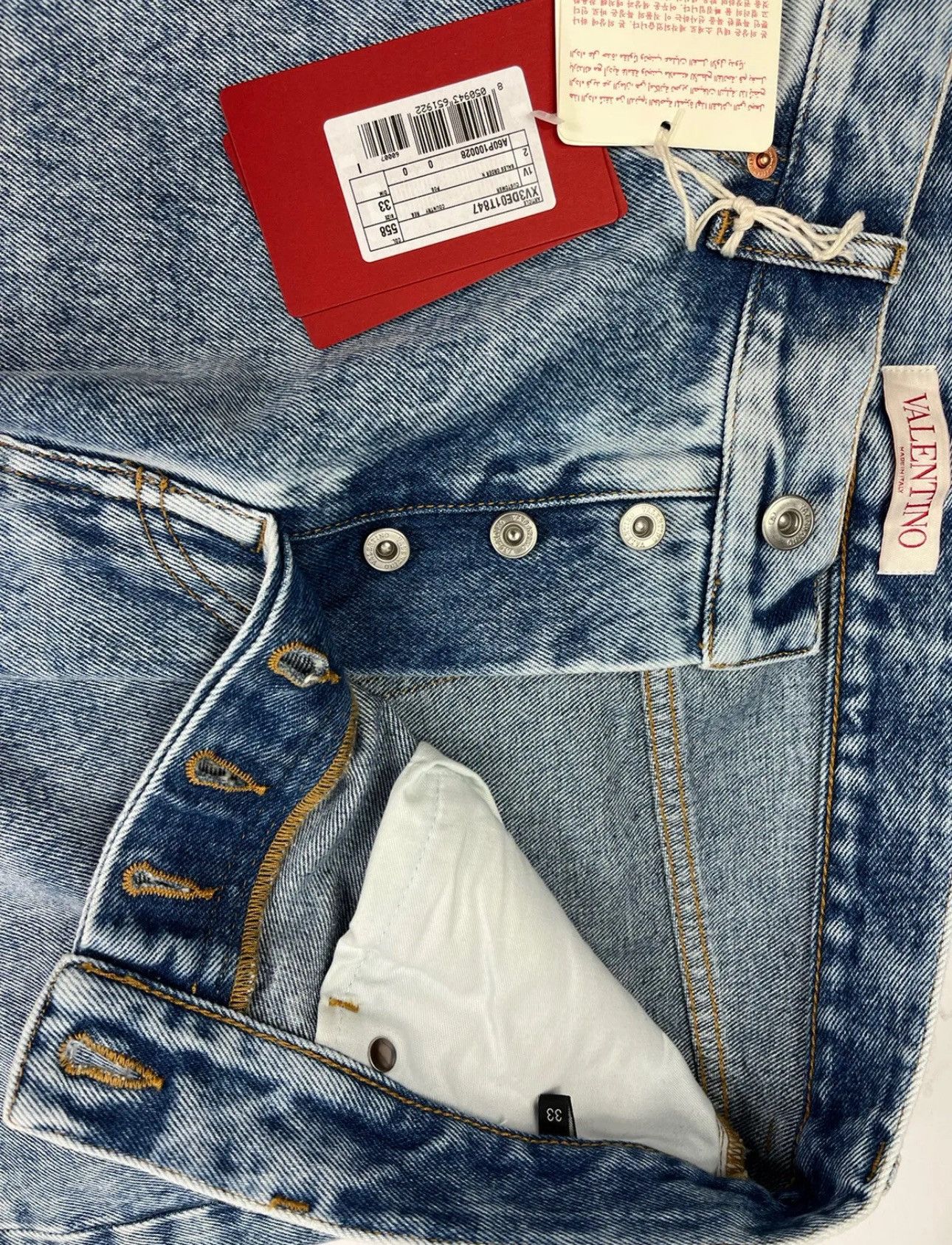 Valentino VALENTINO POCKET LOGO COTTON DENIM JEANS Size US 33 - 4 Thumbnail