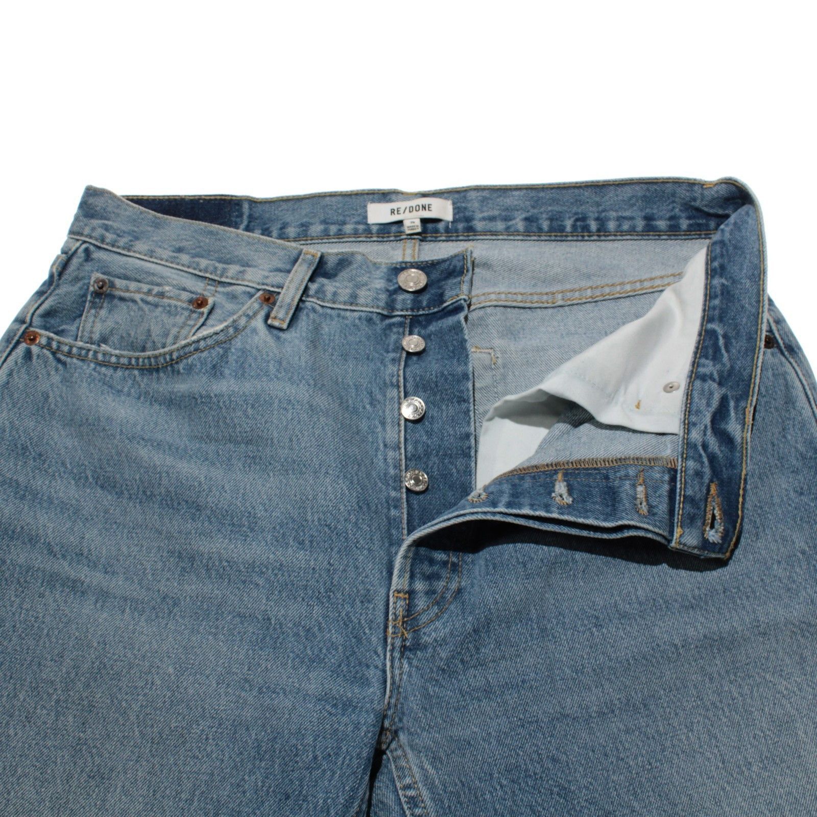 RE/DONE Re/Done 90s Comfy Denim Jeans Size 29 Sunfaded Destroy Blue Size 28" / US 6 / IT 42 - 3 Thumbnail