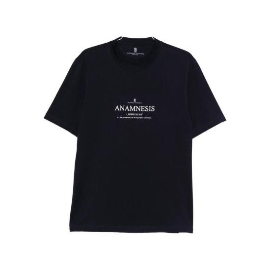 Brunello Cucinelli｜ (MD8217427 CW770) Black jersey Faux Layering T-shirt – Daniello.com