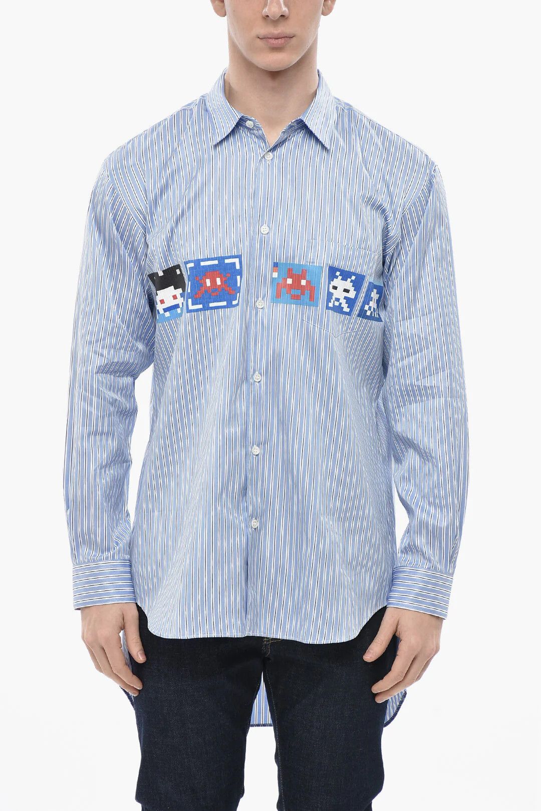 Comme des Garcons og1mm0426 Asymmetric Striped Shirt in Blue Size US L / EU 52-54 / 3 - 1 Thumbnail