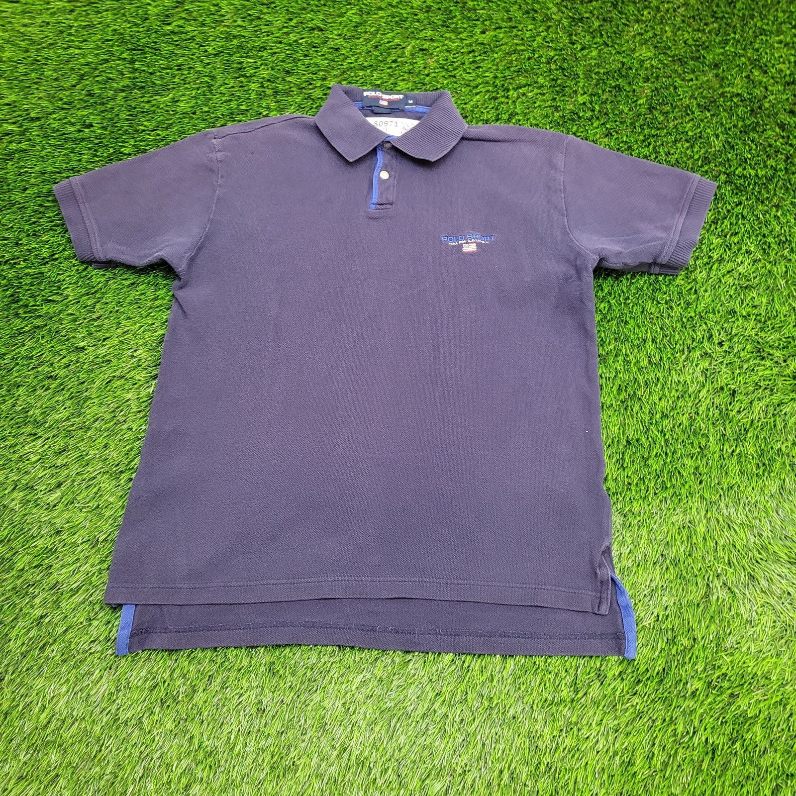 Ralph Lauren Vintage Y2K RL Polo-Sport Polo Shirt Medium 21x27 Navy-Blue Size US M / EU 48-50 / 2 - 1 Thumbnail