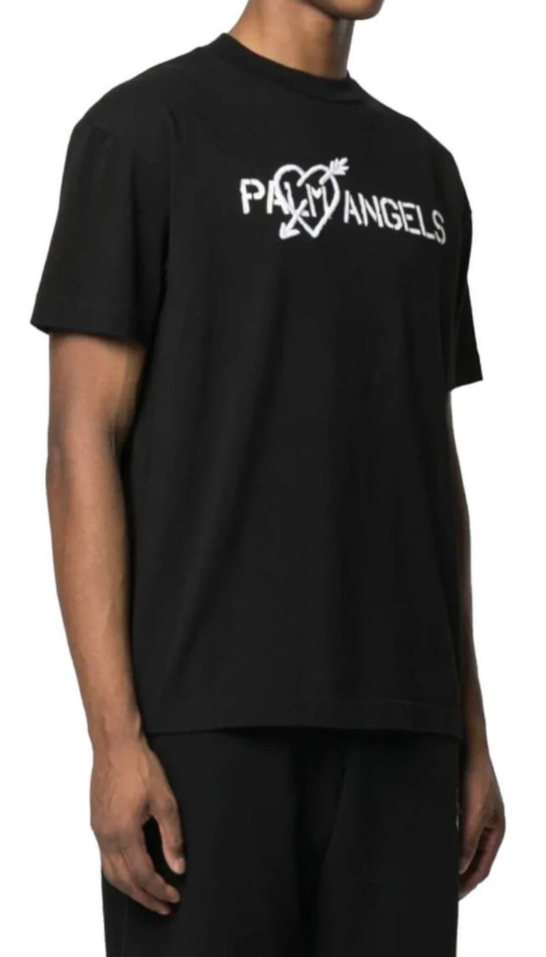 Palm Angels o1y0325 Logo Crewneck T-Shirt in Black Size US S / EU 44-46 / 1 - 2 Thumbnail