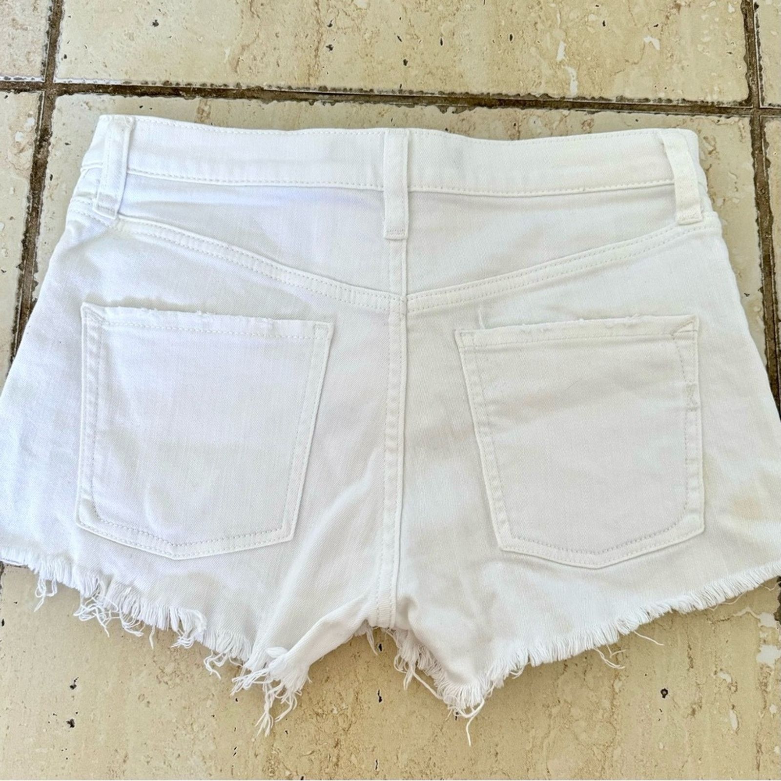 Express Express Jean Shorts, White, Size 00, Vintage Style Size 24" / US 00 / IT 34 - 9 Thumbnail