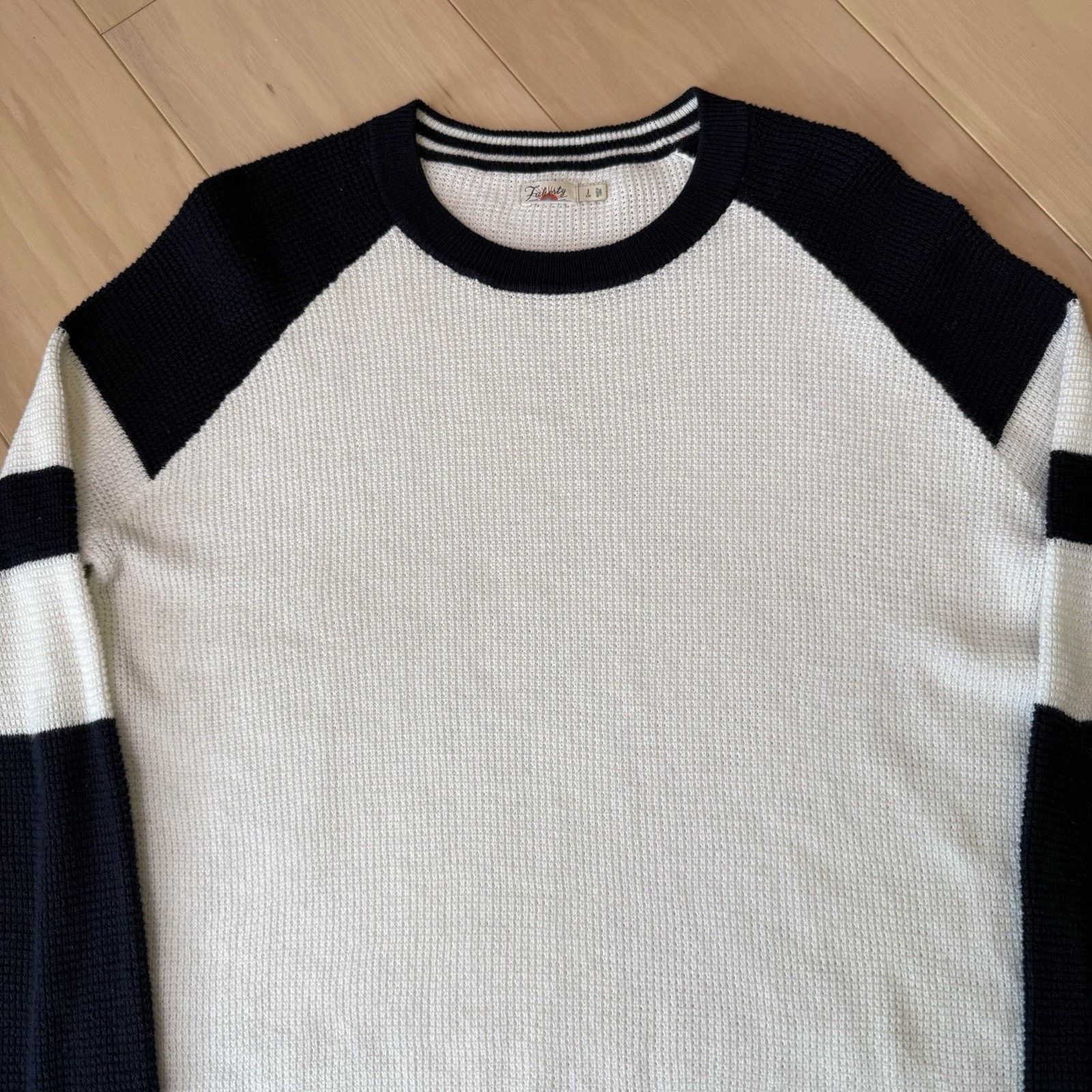 Faherty Faherty Throwback Crewneck Sweater Women's S White Black Size S / US 4 / IT 40 - 4 Thumbnail