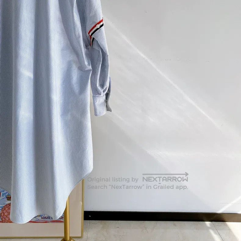 Thom Browne Thom Browne Blue Striped Shirt Dress Size XS / US 0-2 / IT 36-38 - 6 Thumbnail