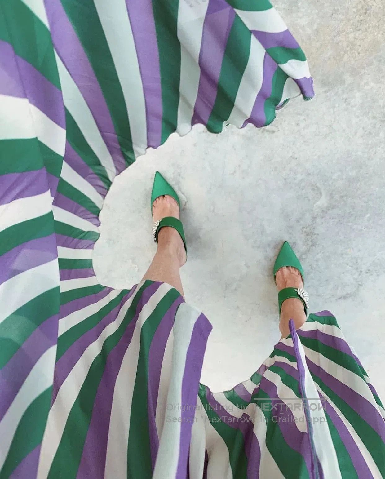 Nicholas Kirkwood Nicholas Kirkwood Green Crystal Leaf Heel Sandals. Size US 7 / IT 37 - 8 Thumbnail