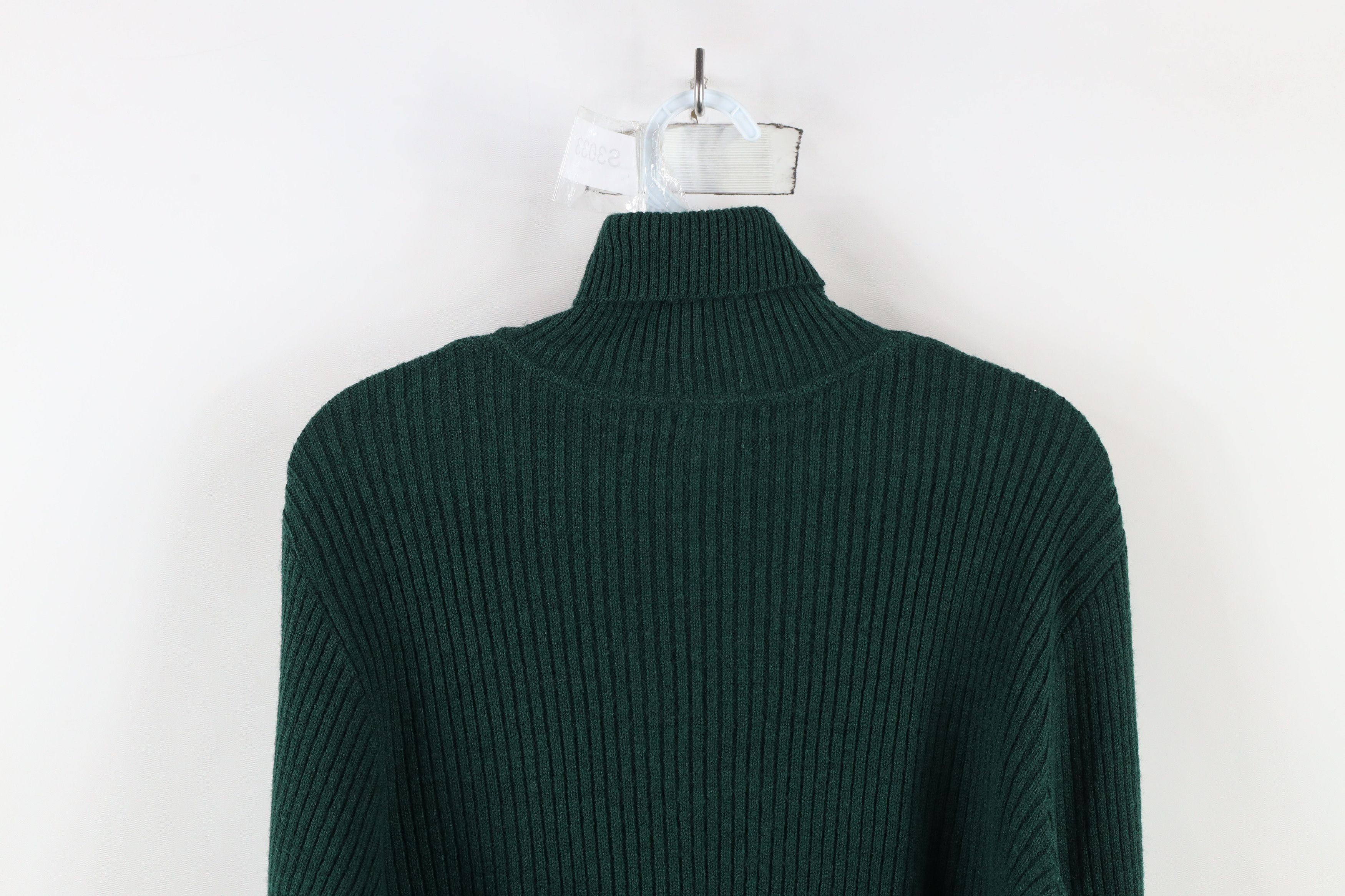 Vintage Vintage 70s Streetwear Ribbed Knit Turtleneck Sweater Green Size XL / US 12-14 / IT 48-50 - 6 Thumbnail