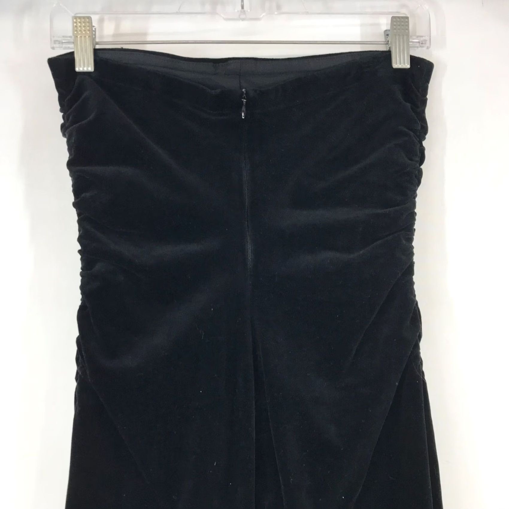 Theory THEORY WOMEN'S DRESS - BLACK VELOUR STRAPLESS 4, SHORT, COTTON BLEND, PRE-OWNED GOOD Size S / US 4 / IT 40 - 5 Thumbnail