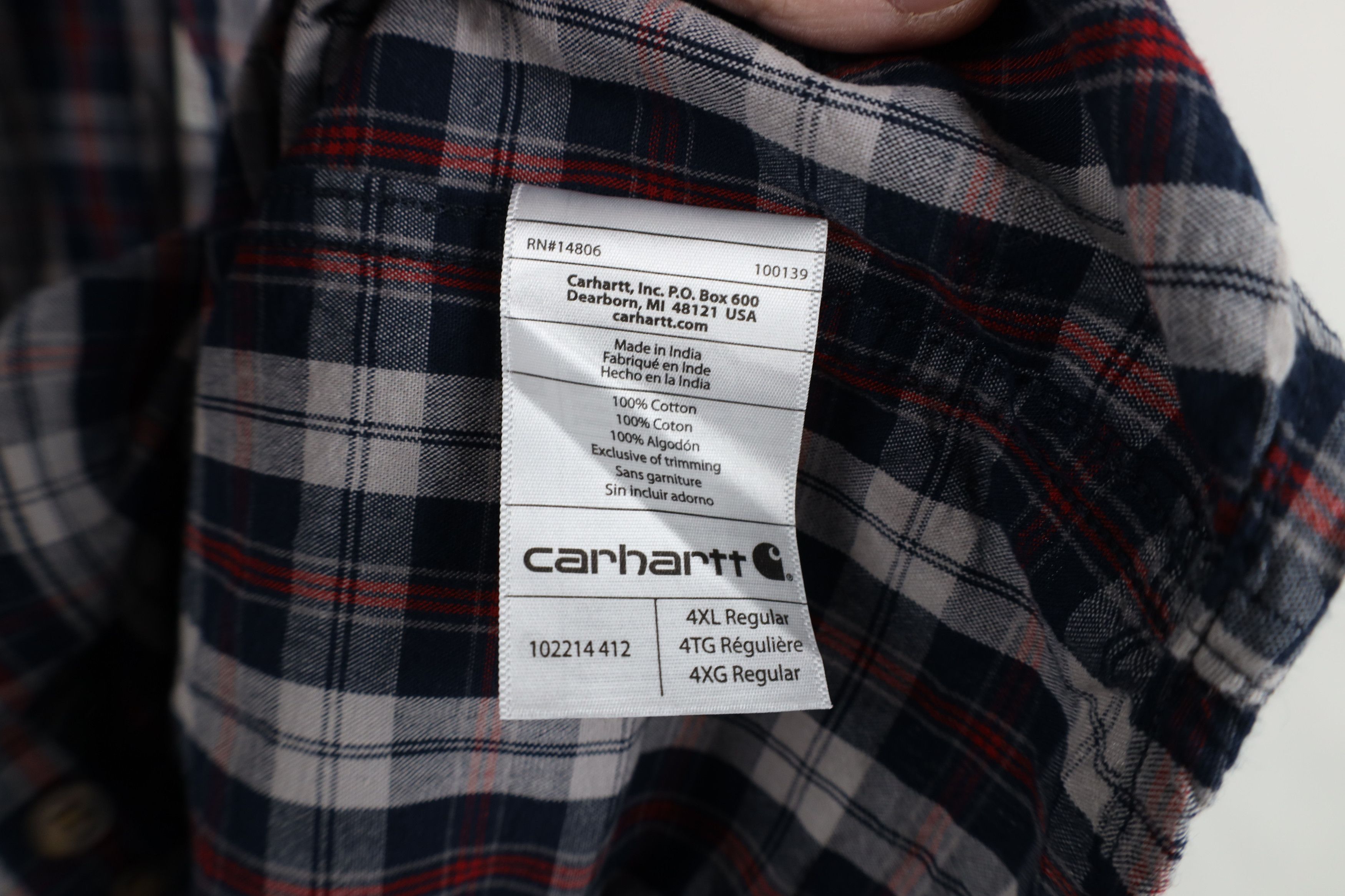 Carhartt Vintage Carhartt Fit Collared Button Down Shirt Plaid Size US XXL / EU 58 / 5 - 9 Thumbnail