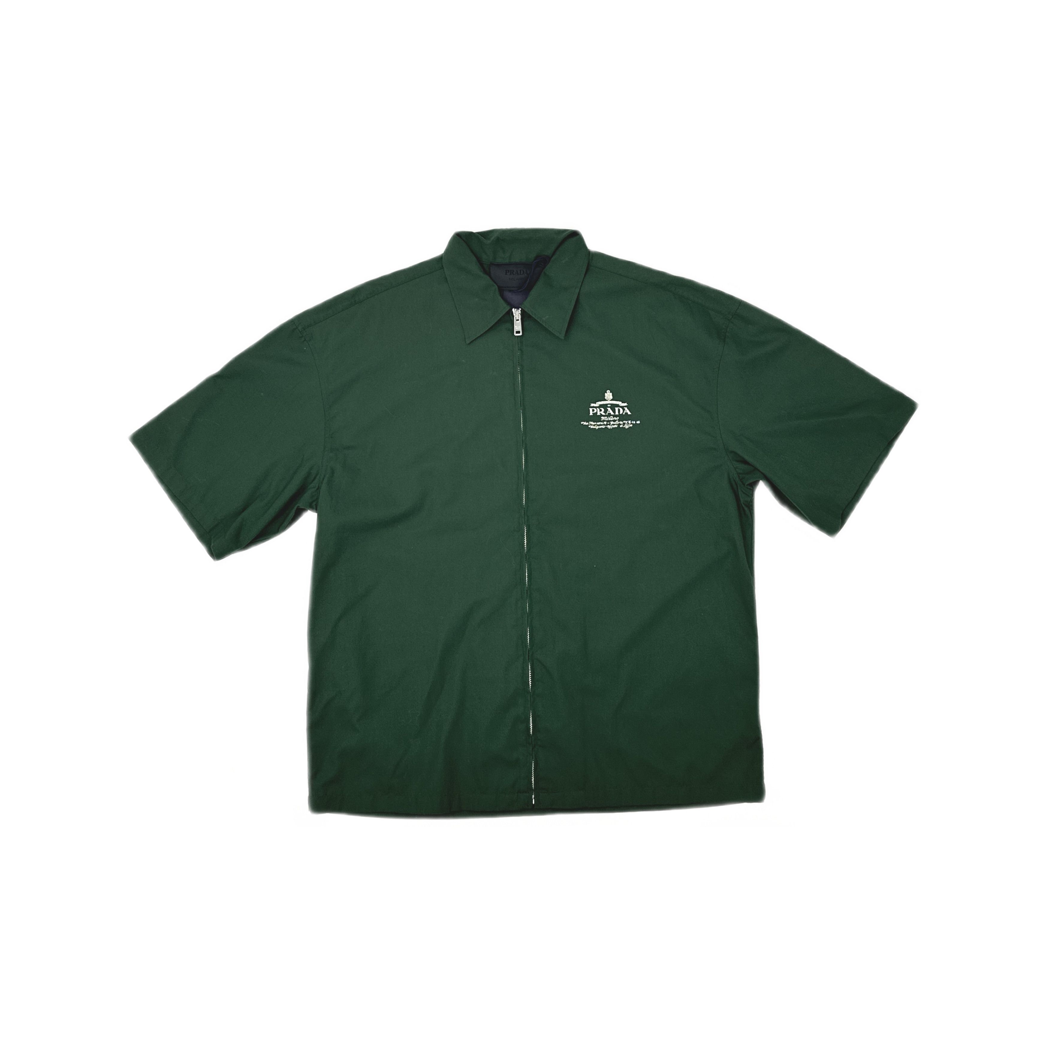 Prada Prada Logo Zip-Up Short Sleeve Shirt Size S Size US S / EU 44-46 / 1 - 1 Thumbnail