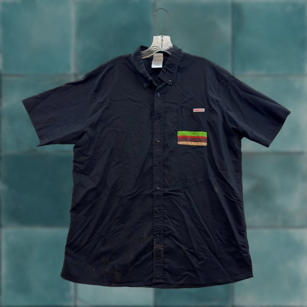 Vintage VINTAGE Burger King Employee Work Shirt 2XL Black Button Up Pocket Unisex Mens Girls Womens Size US XXL / EU 58 / 5 - 1 Thumbnail