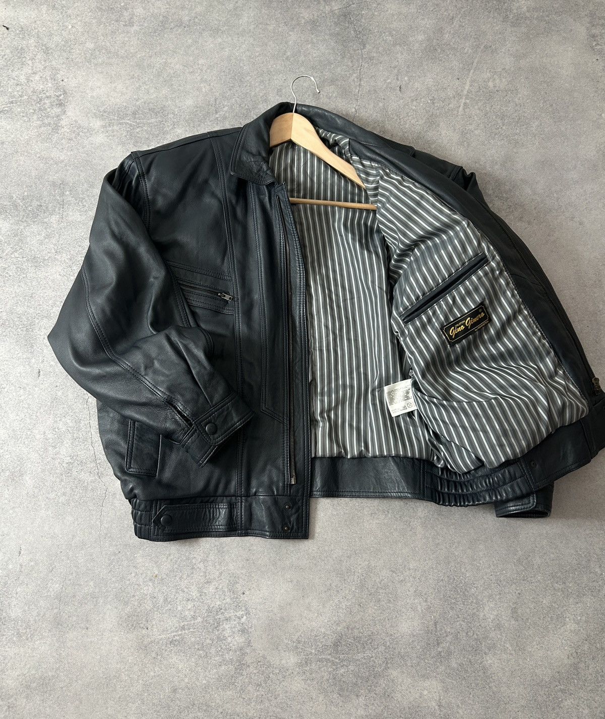 Genuine Leather Vintage Gino Ginera Leather mens leather jacket Size US L / EU 52-54 / 3 - 4 Thumbnail