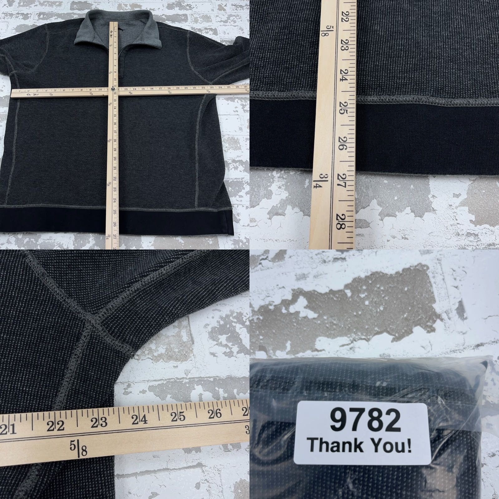 Tommy Bahama Tommy Bahama Sweater Mens XL Gray Black 1/4 Zip Reversible Knit Pullover All Seasons Casual Modern Classic Vintage: No? Size US XL / EU 56 / 4 - 8 Thumbnail