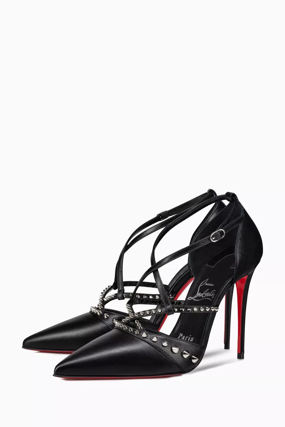 Christian Louboutin o1bcso1str0825 Tatooshka Spikes 100 Pumps in Black Size US 10 / IT 40 - 2 Thumbnail