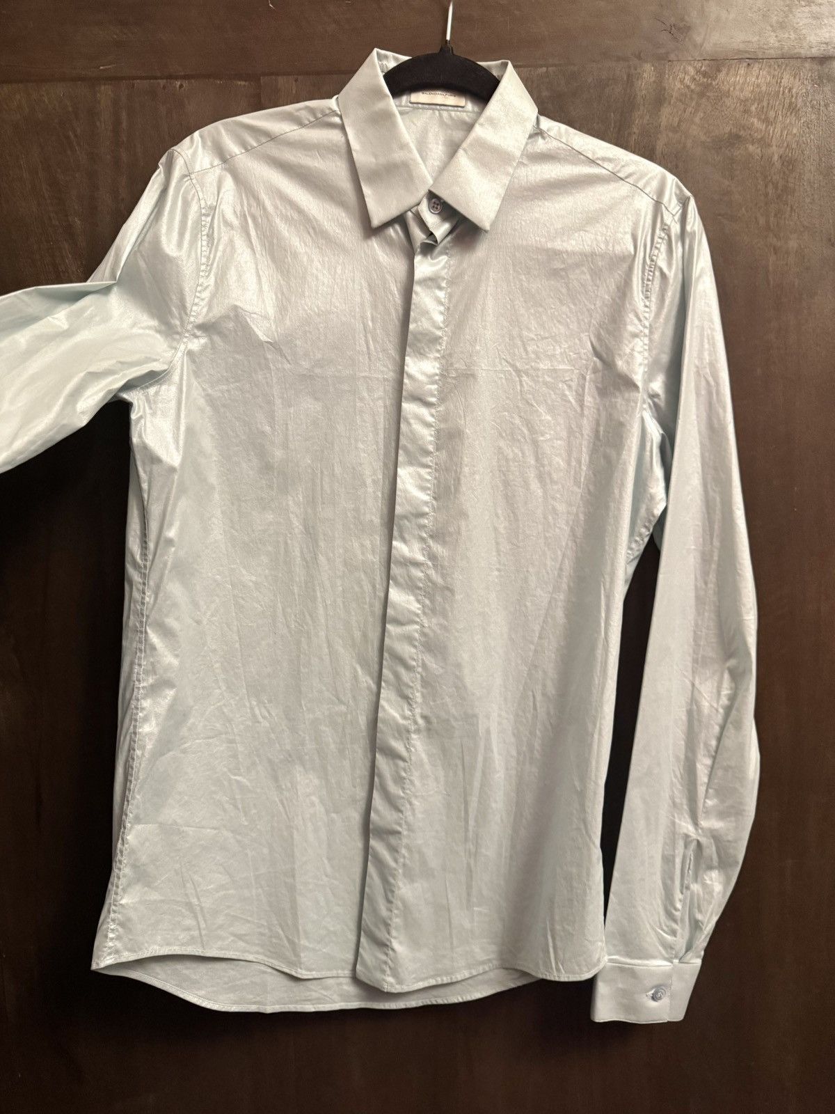 Balenciaga balenciaga light blue mother of pearls shirt Size US S / EU 44-46 / 1 - 5 Thumbnail