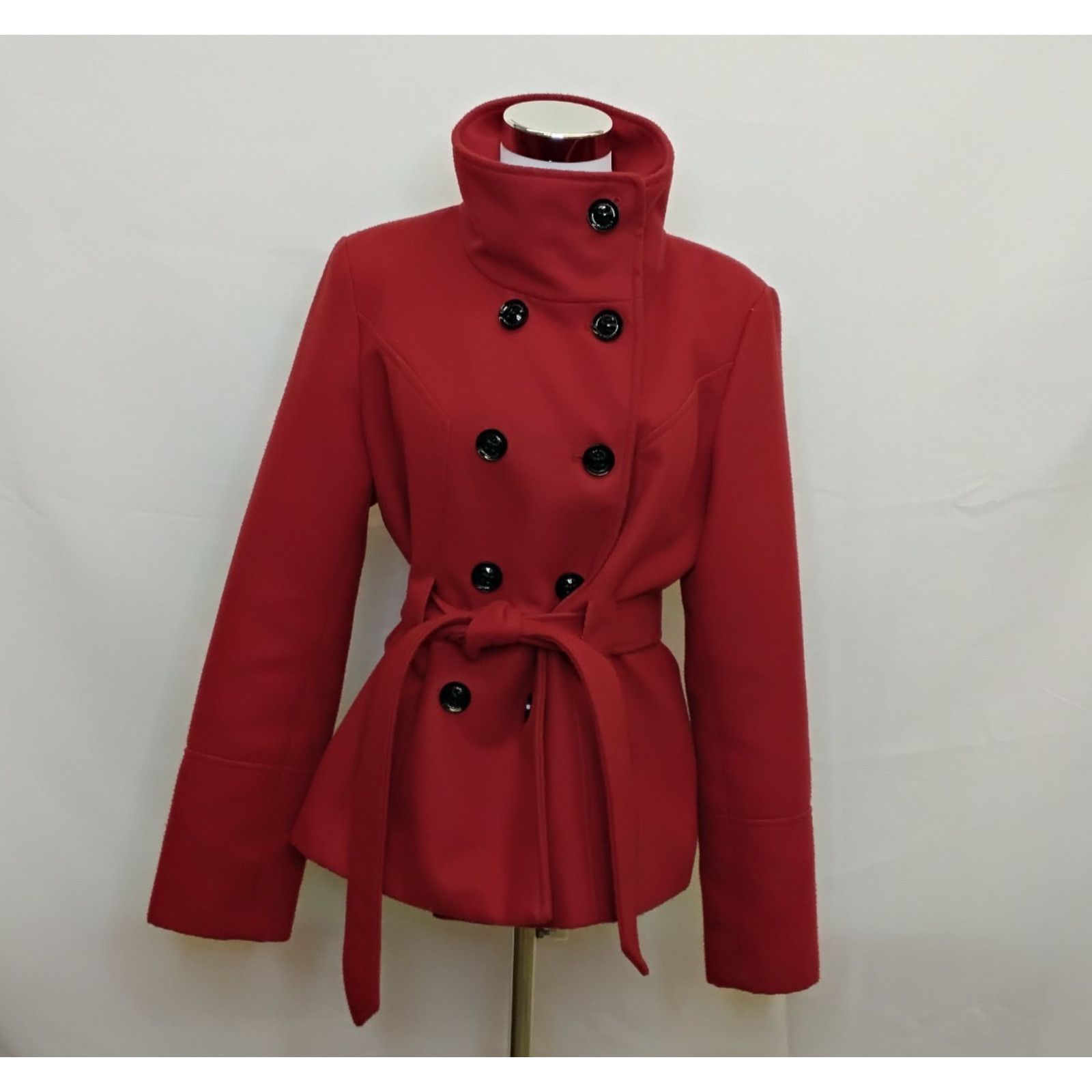 Guess Guess Peacoat Women's Large Red Vintage 2000s Belted Size L / US 10 / IT 46 - 2 Thumbnail