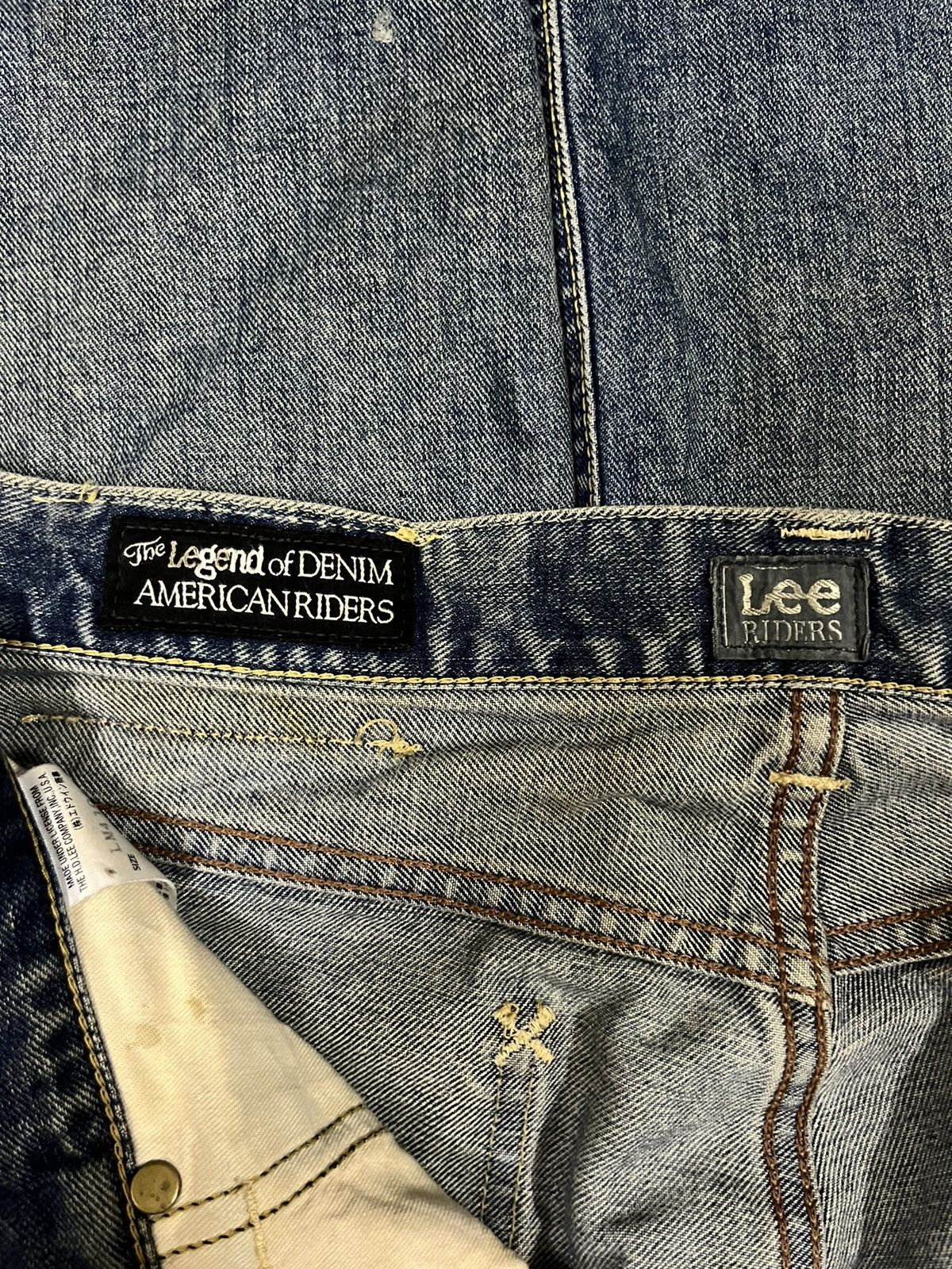 Japanese Brand × Lee Vintage Lee Mud Wash Distressed Straight Cut Classic Jeans Size US 32 / EU 48 - 10 Thumbnail