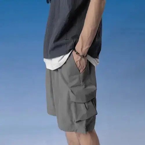Japanese Brand 20SS Indigo Union Japan Grey Waterproof Aloha Shorts Size US 32 / EU 48 - 3 Thumbnail