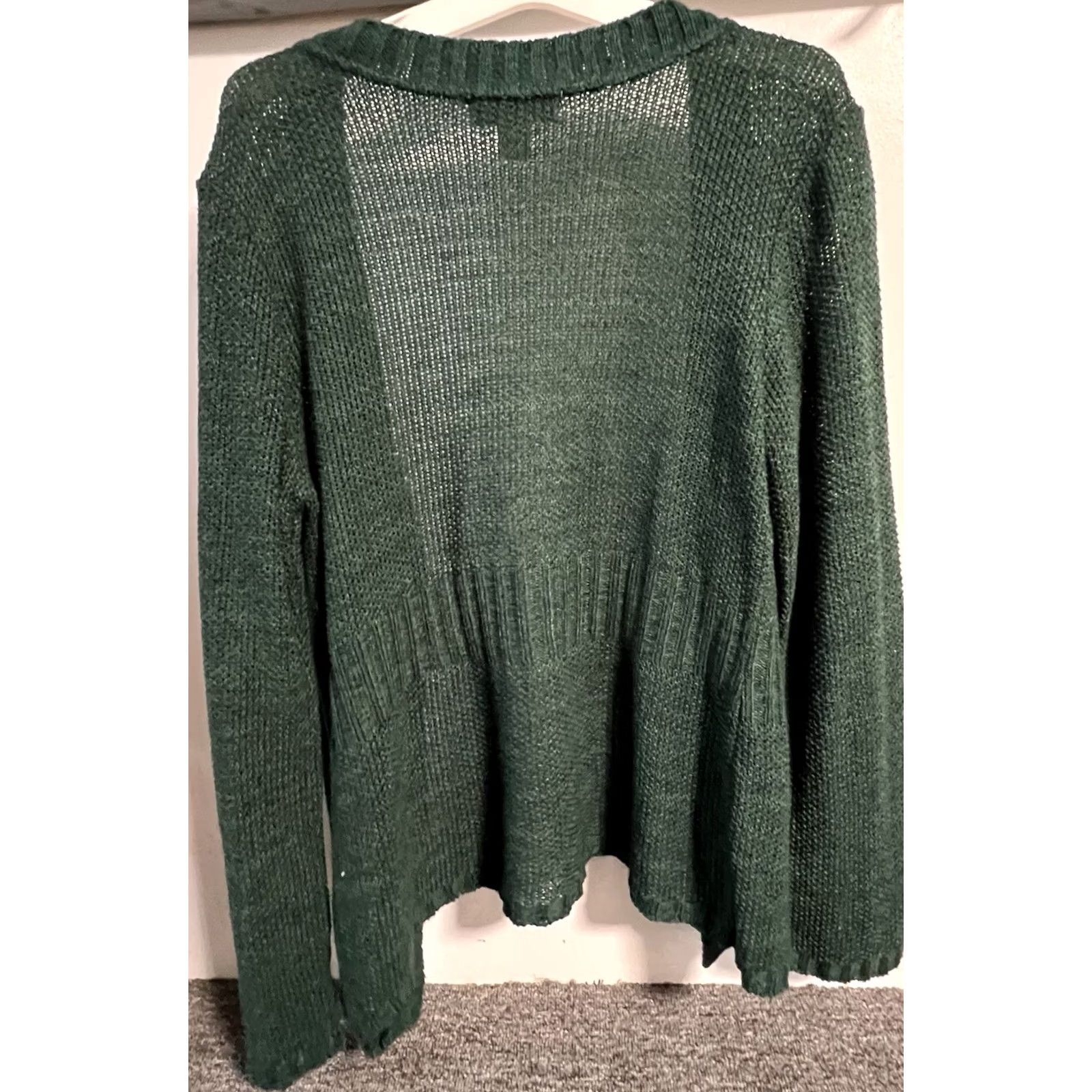 Vintage Christopher & Banks Open Knit Cardigan Women's M Green Sweater Cardigan Knit Open-Knit V-Neck Casual Womens Size M / US 6-8 / IT 42-44 - 5 Thumbnail