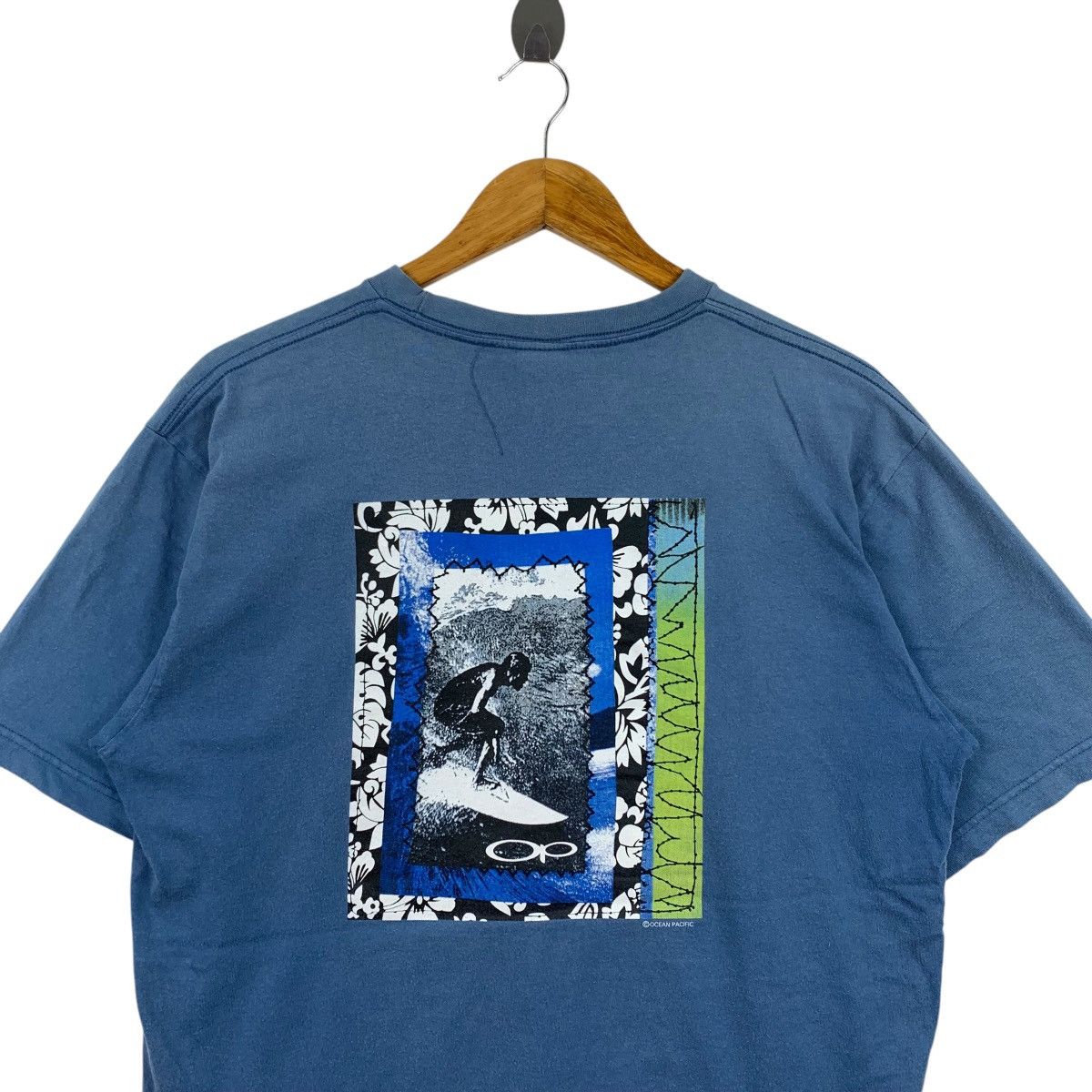 Ocean Pacific Vintage 90s OP OCEAN PACIFIC Surf Brand Blue Short Shirt Size US L / EU 52-54 / 3 - 4 Thumbnail